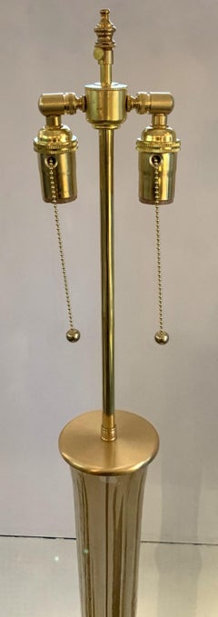Mid-Century Modern Gold Italian Venetian Murano Blown Glass Bronze Floor Lamp