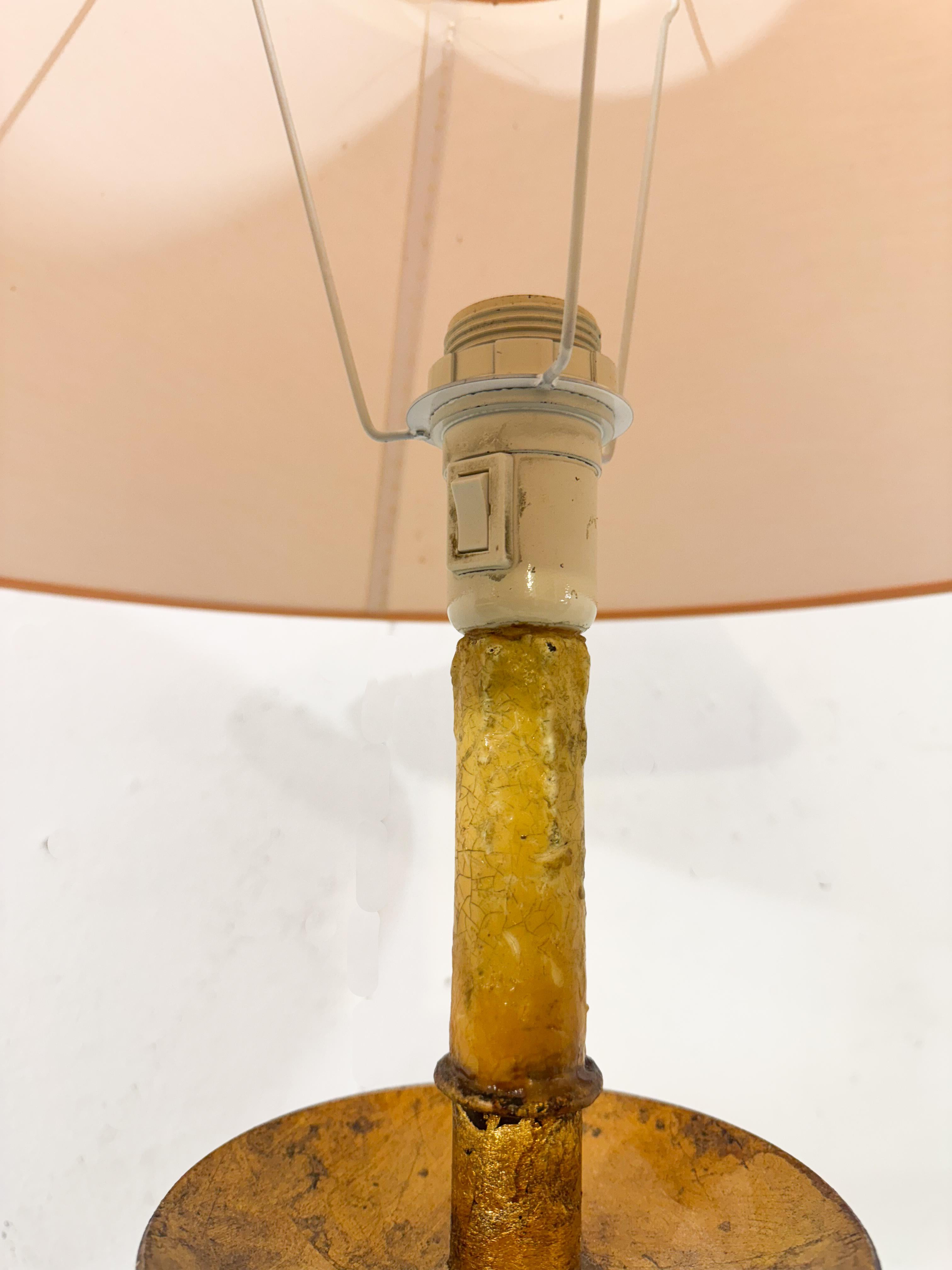 Fine XX secolo Lampada da terra moderna di metà secolo in metallo dorato e finto bambù, nello stile di Maison Bag in vendita