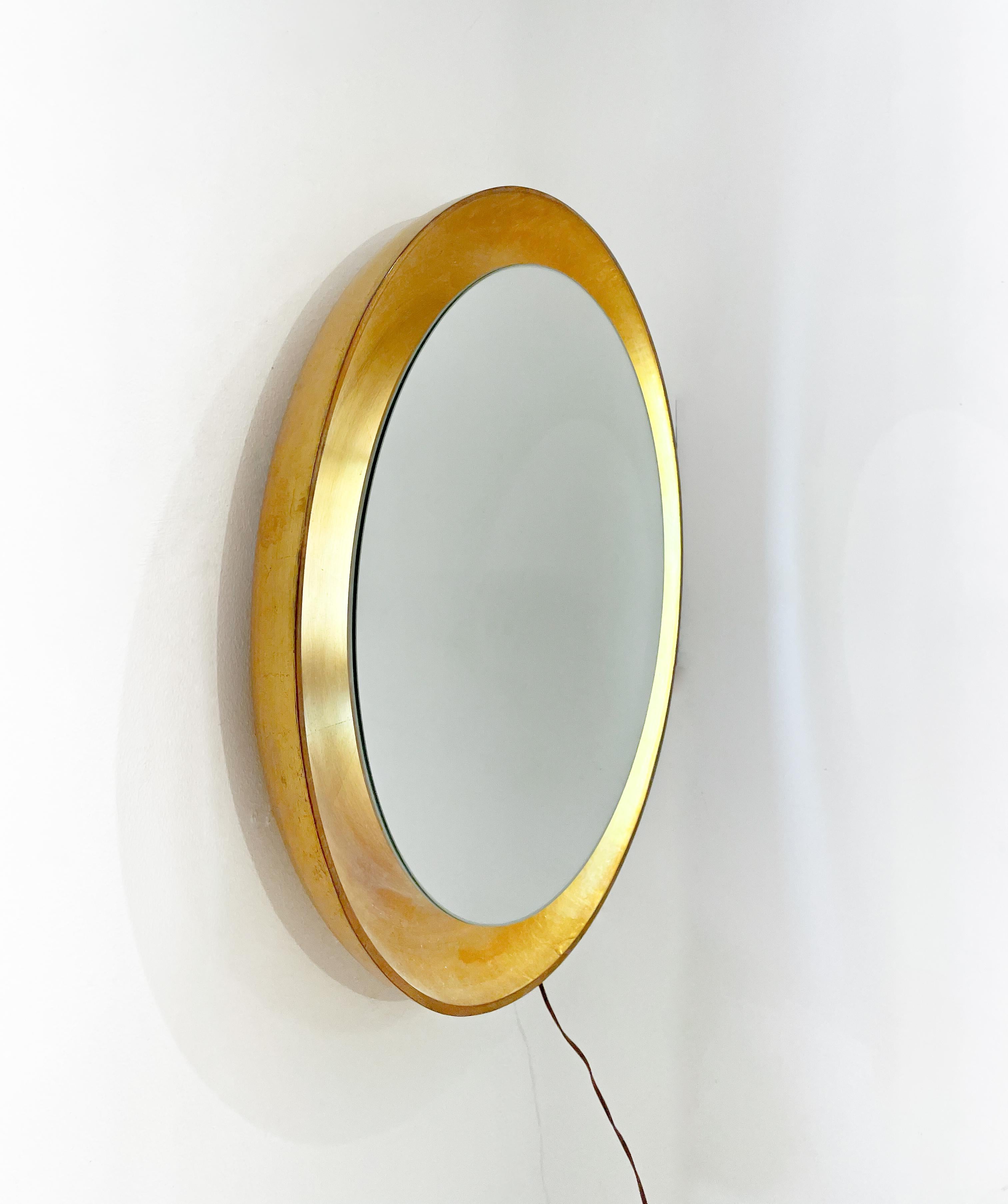 Mid-Century Modern Gold Mirror, Wood, Italy, 1960s In Good Condition For Sale In Brussels, BE