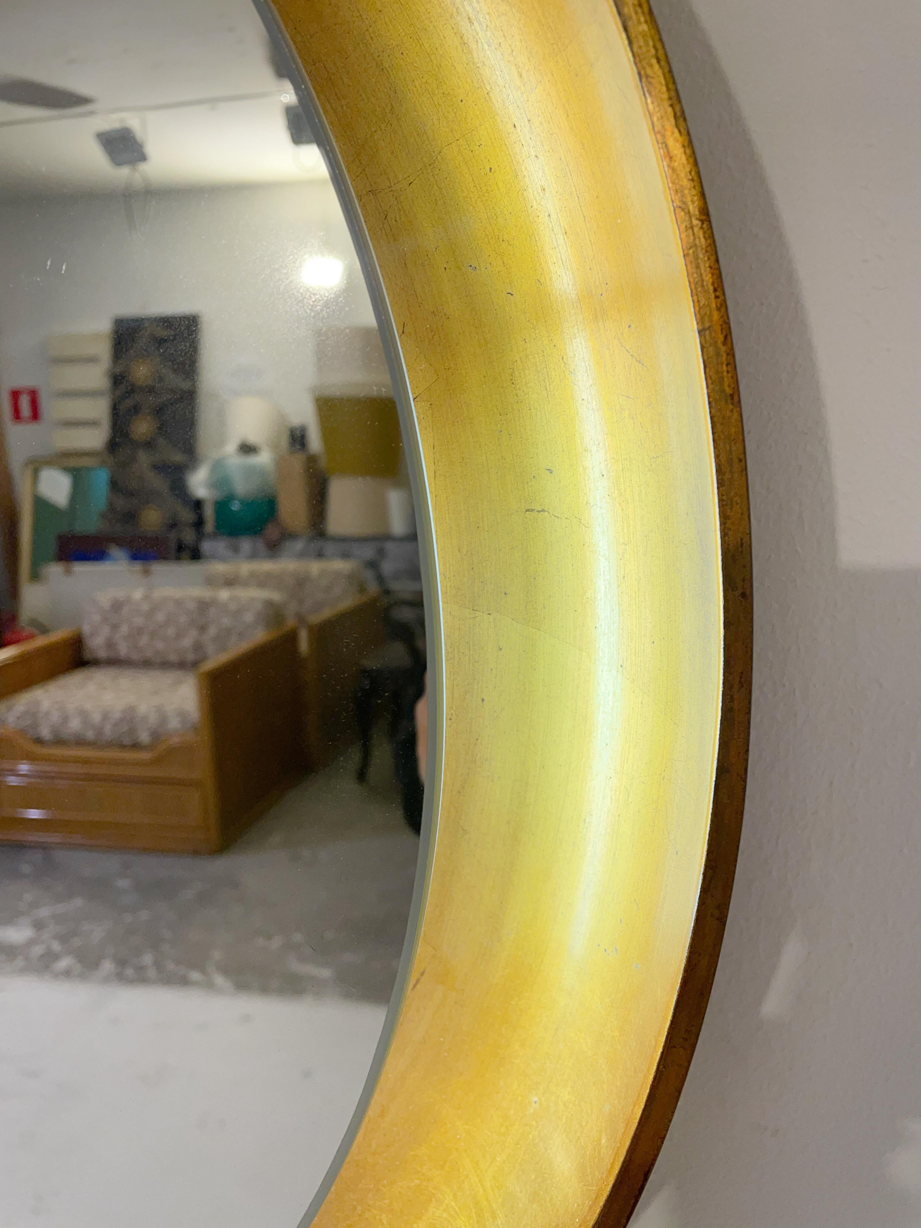 Mid-Century Modern Gold Mirror, Wood, Italy, 1960s For Sale 1