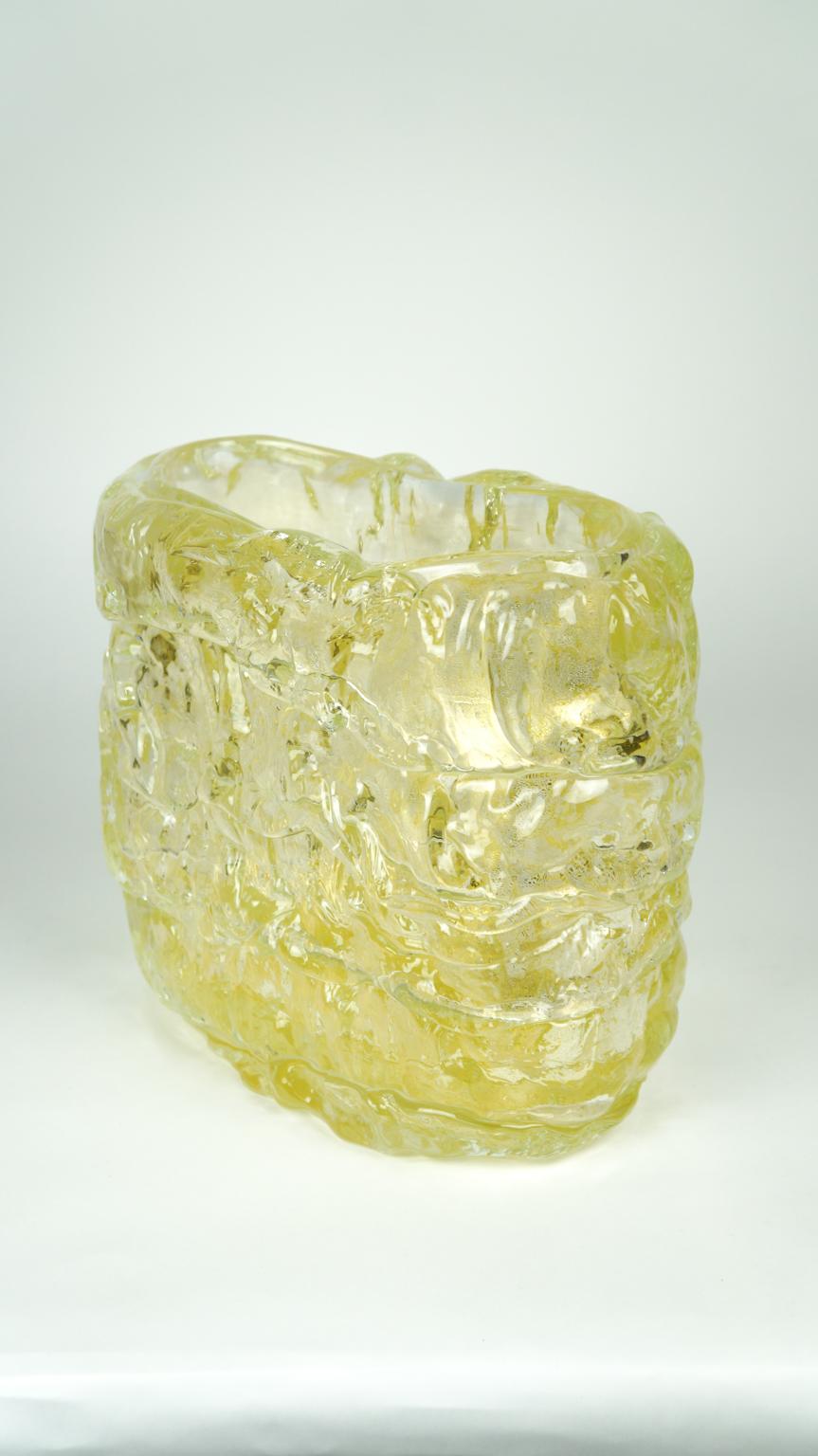 Mid-Century Modern Gold Murano Glass Vases Italian Style, 1998s For Sale 14