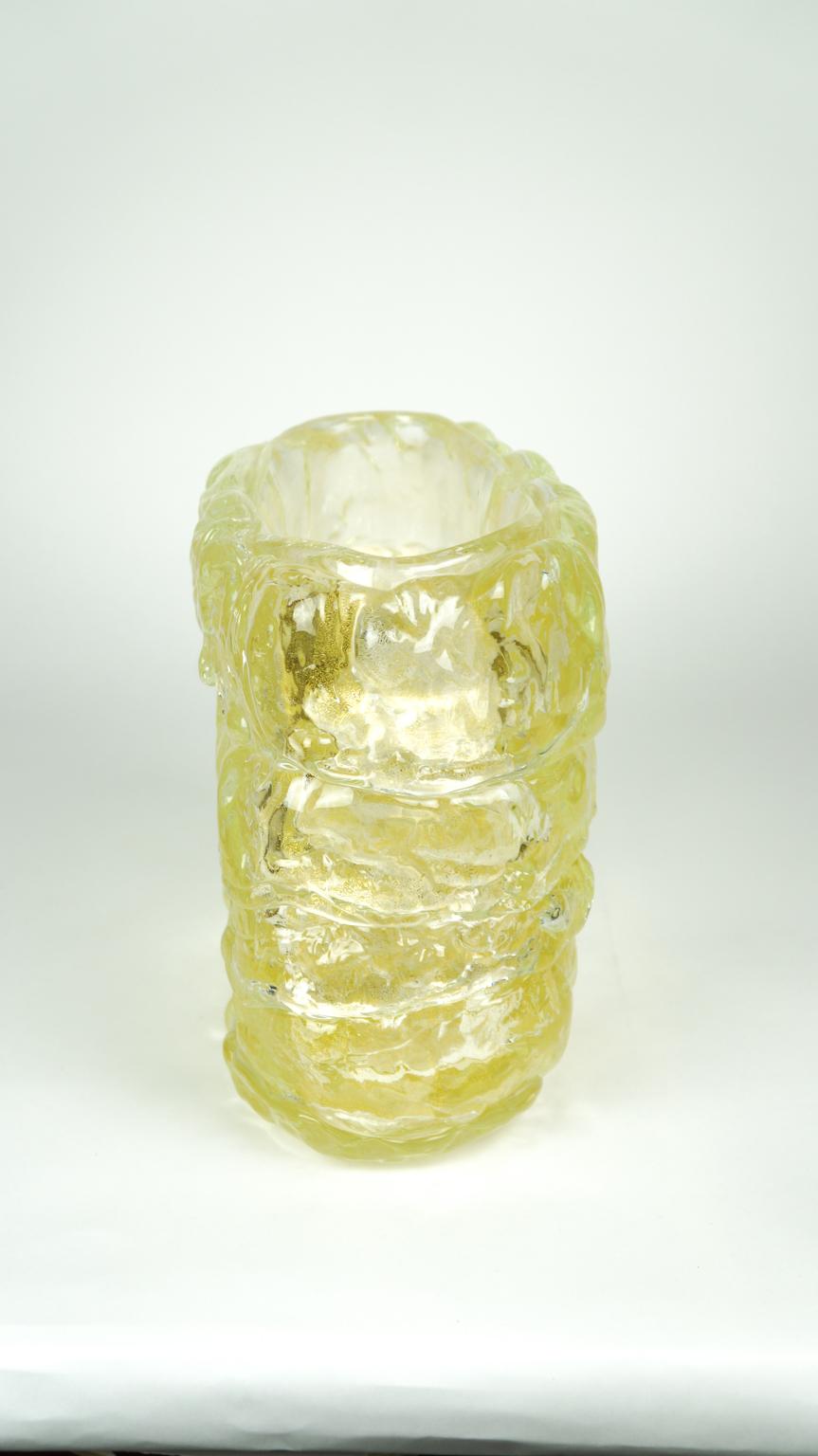 Mid-Century Modern Gold Murano Glass Vases Italian Style, 1998s For Sale 15