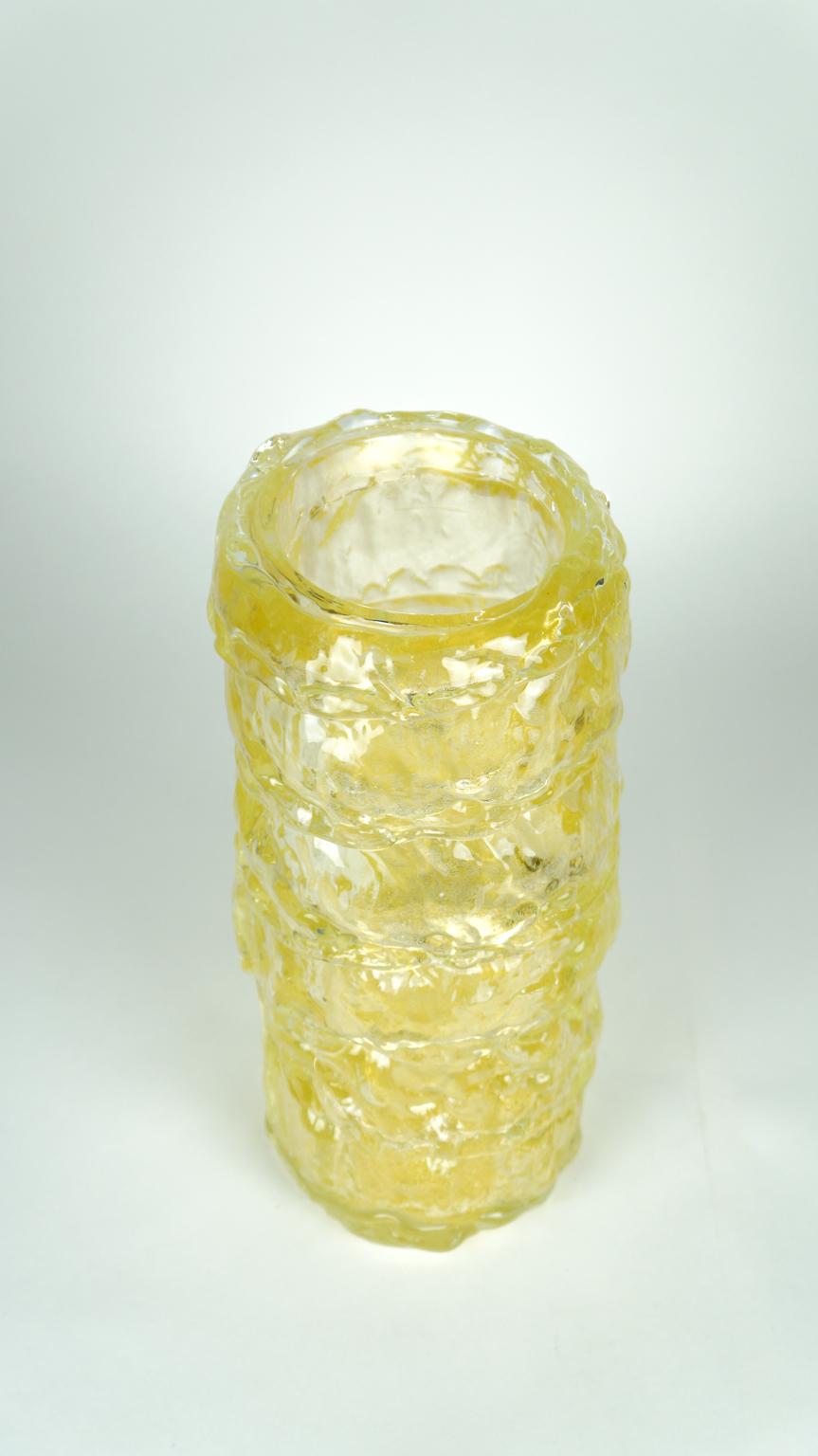 Verre de Murano Vases en verre de Murano doré modernes du milieu du siècle, style italien, années 1998 en vente