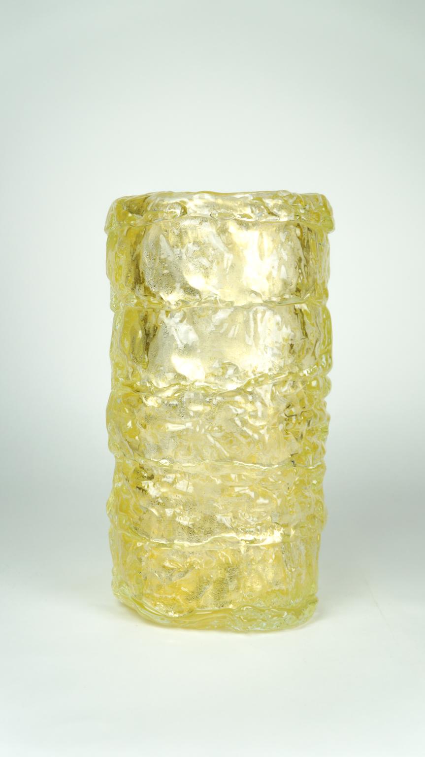 Vases en verre de Murano doré modernes du milieu du siècle, style italien, années 1998 en vente 1
