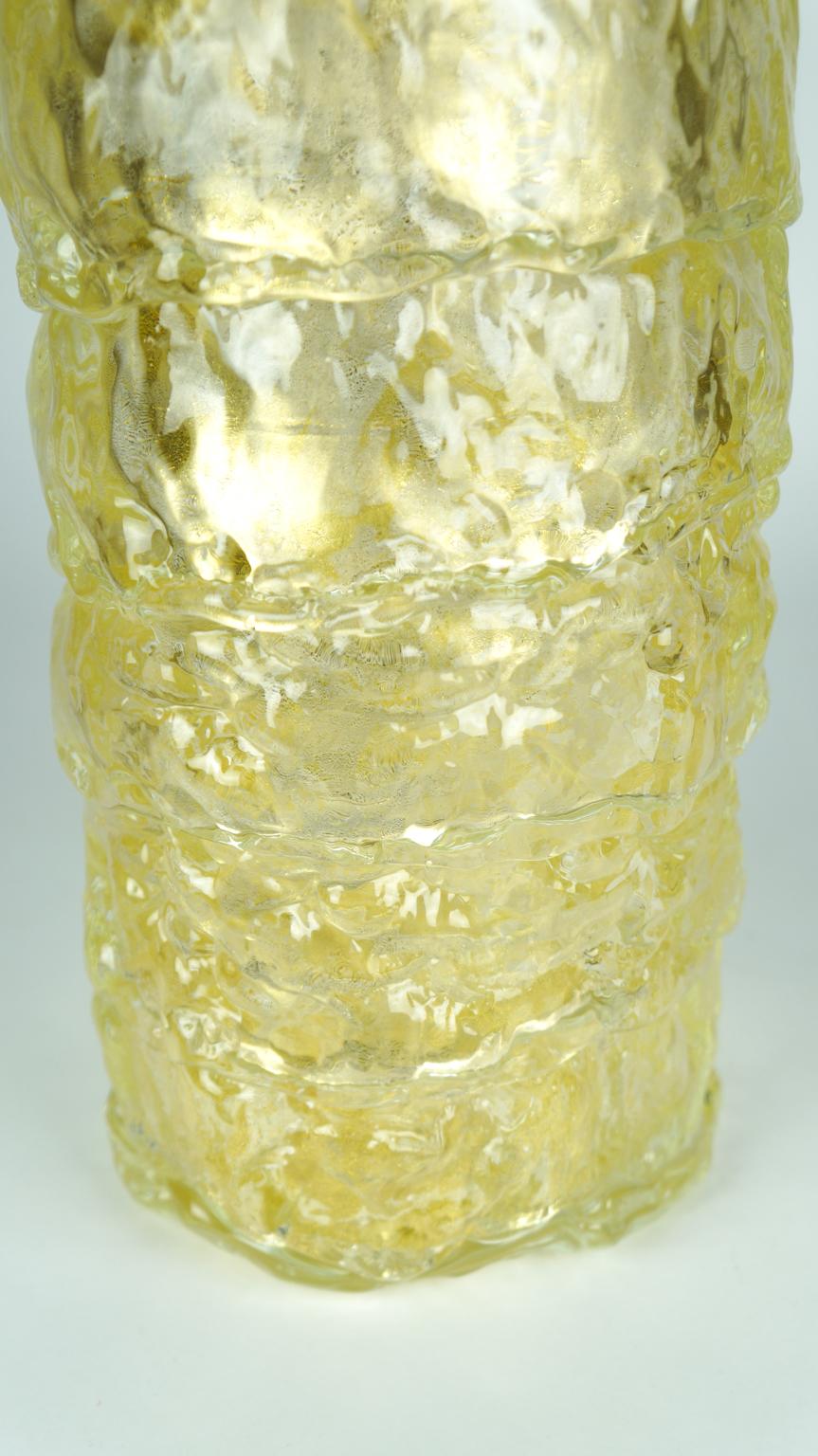 Vases en verre de Murano doré modernes du milieu du siècle, style italien, années 1998 en vente 2