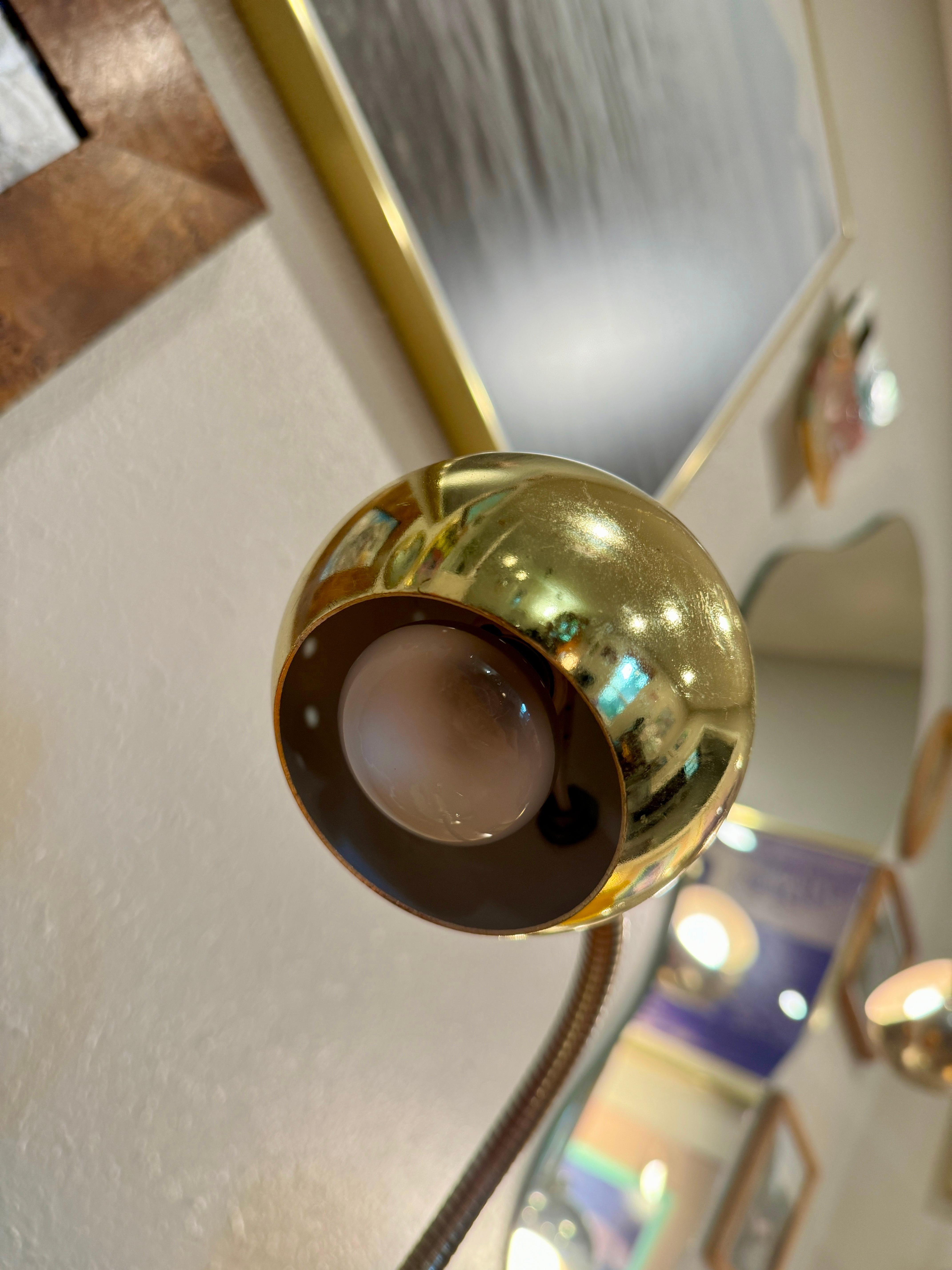 Late 20th Century Mid century modern gold orb desk lamp circa 1960s For Sale