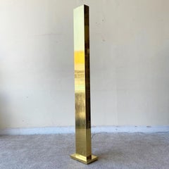 Mid Century Modern Gold Pillar Floor Lamp
