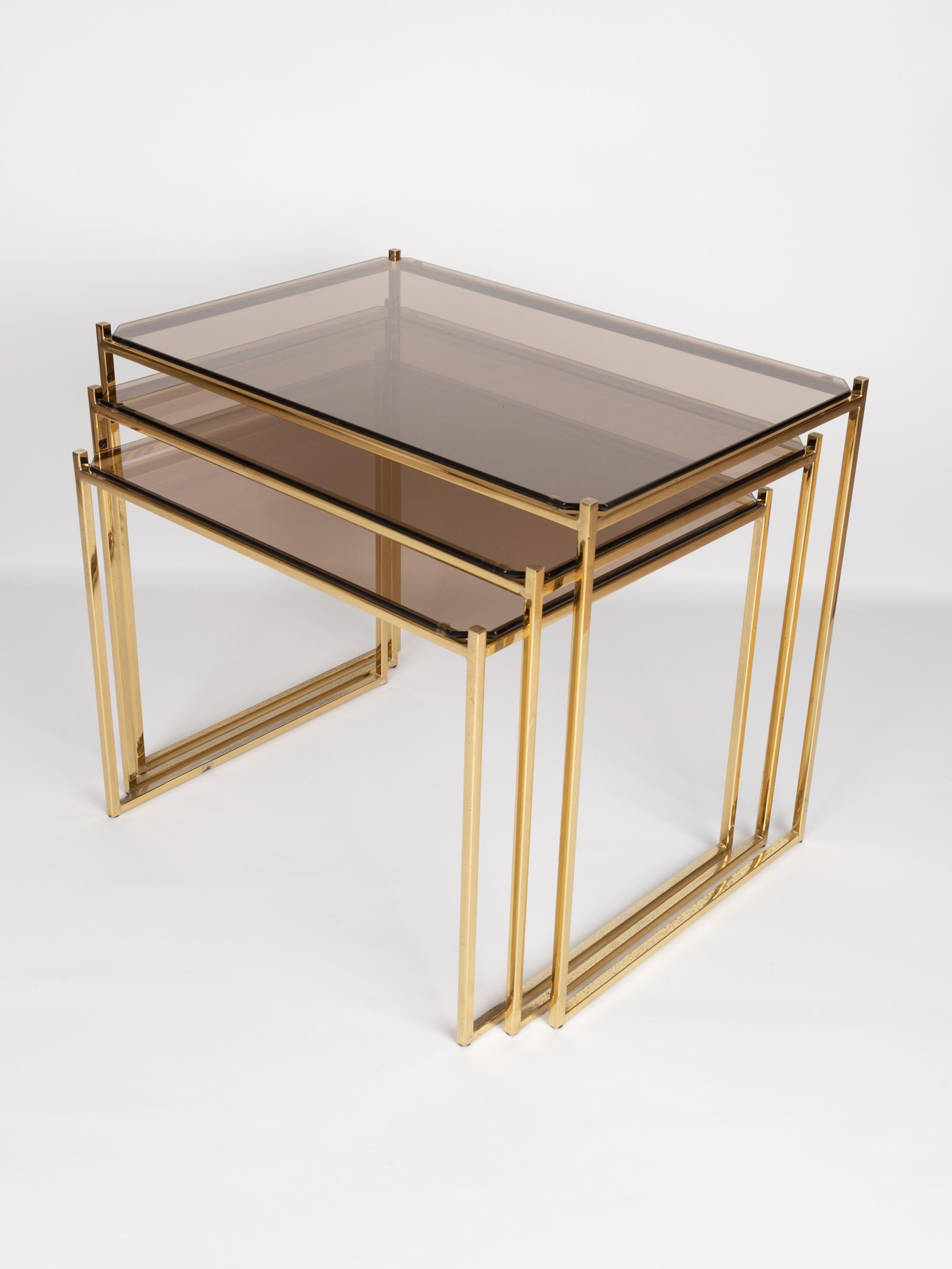 Mid-Century Modern Gold-Plated Nesting Side Tables 4
