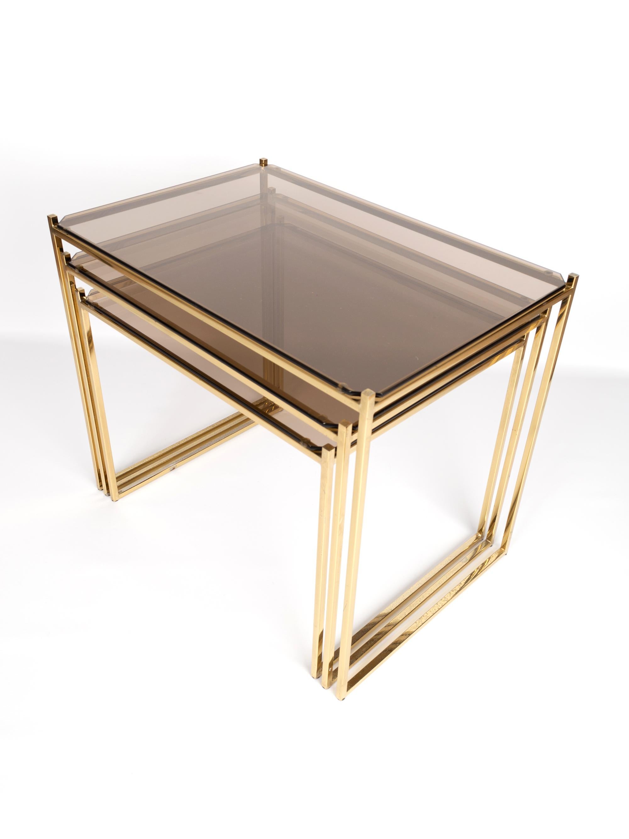 Mid-Century Modern Gold-Plated Nesting Side Tables 5