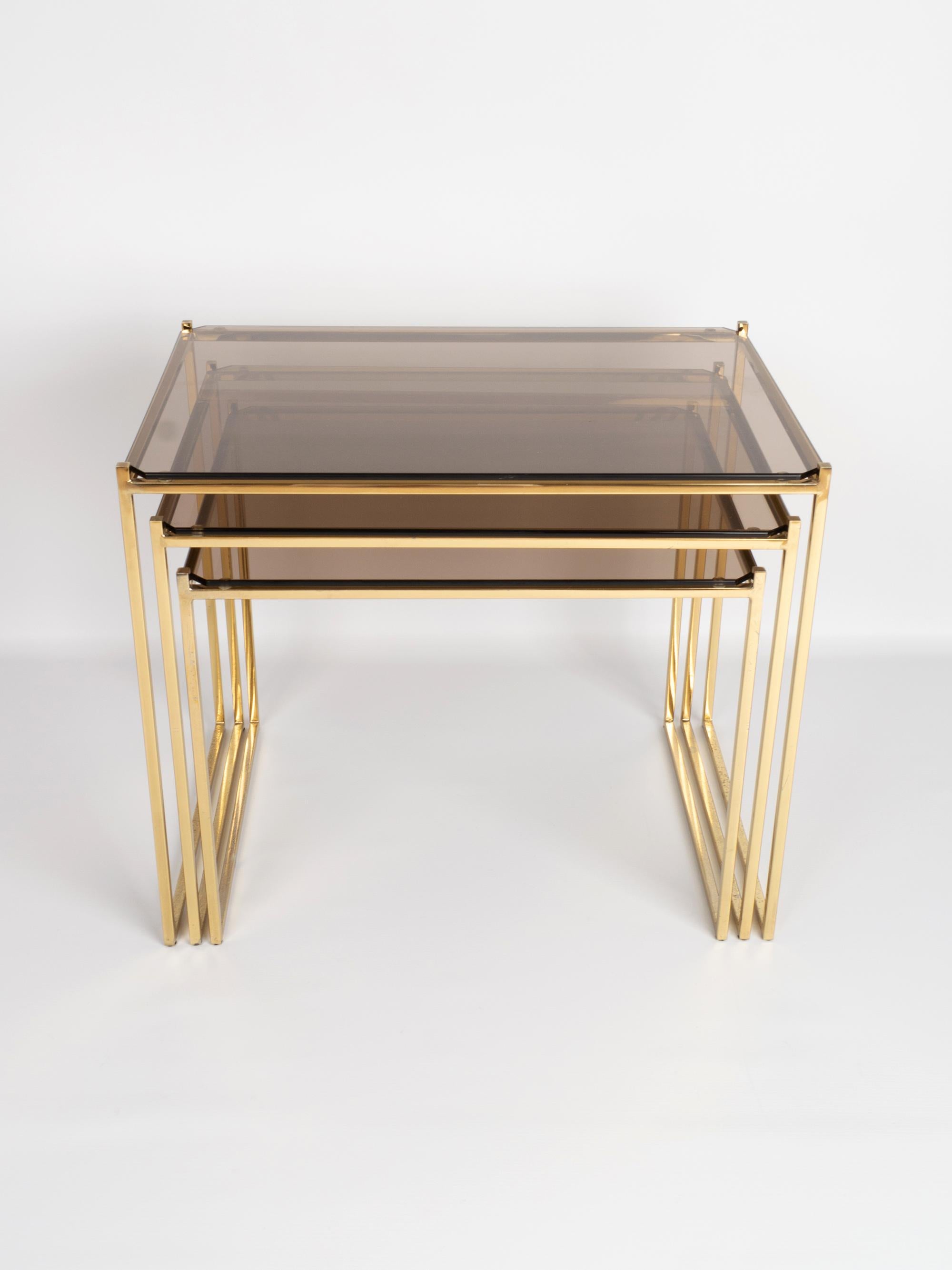 Mid-Century Modern Gold-Plated Nesting Side Tables 6