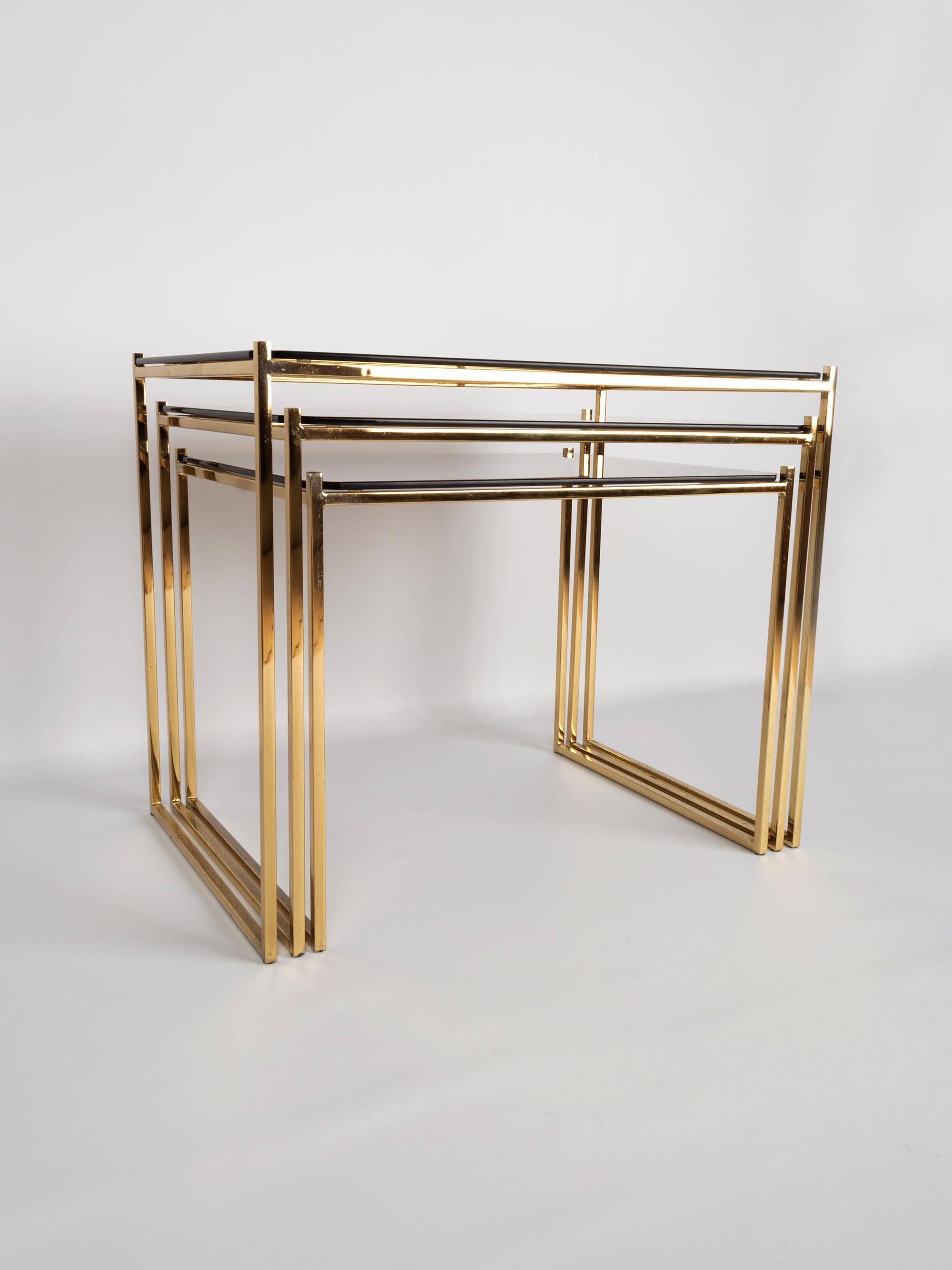 Mid-Century Modern Gold-Plated Nesting Side Tables 3