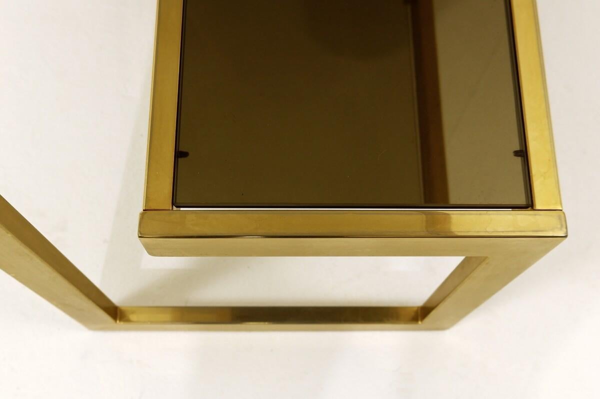 Mid-Century Modern gold plated side table from Belgo Chrome, 1970s.