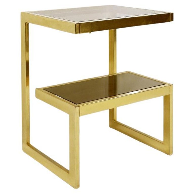 MidCentury Modern Gold Plated Side Table from Belgo Chrome, 1970s at 1stDibs