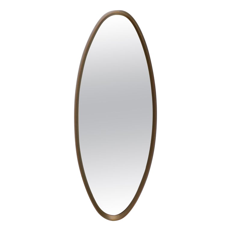 Mid Century Modern Gold Wooden Frame Oval Mirror For At 1stdibs Gold Wooden Frame Oval Mirror