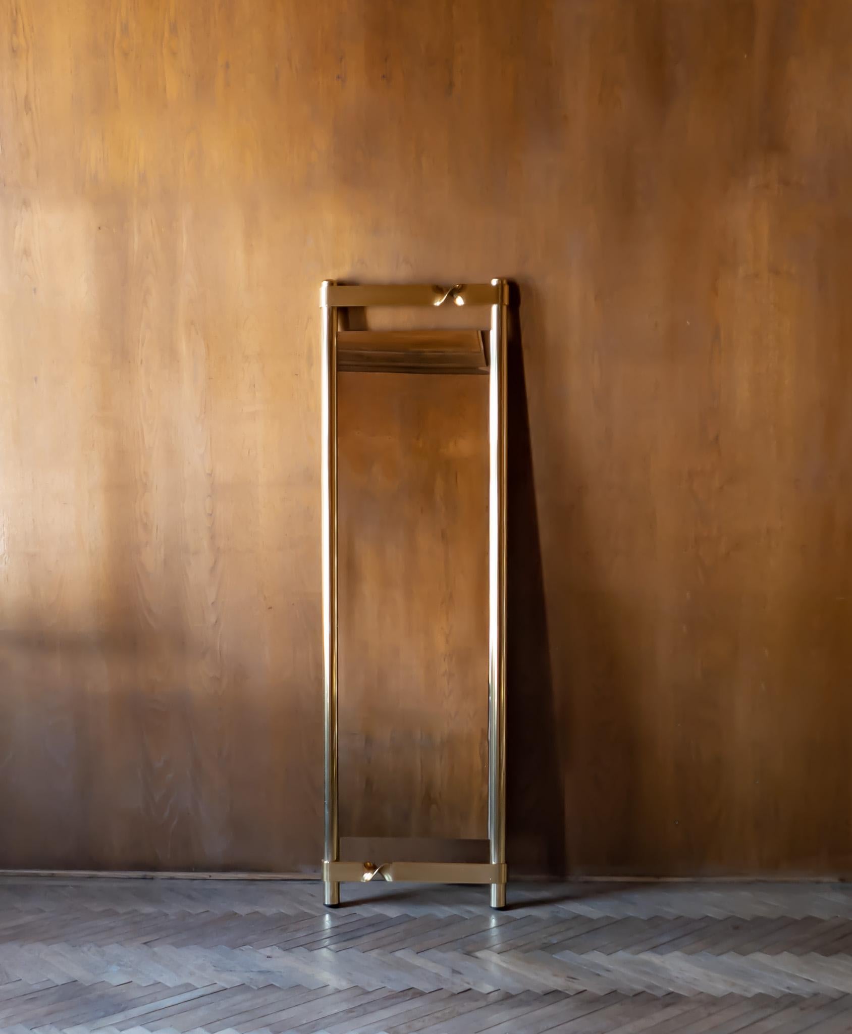Mid-Century Modern Golden Brass Mirror by Luciano Frigerio, Italy, 1960s 2