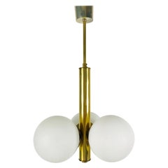 Retro Mid-Century Modern Golden Kaiser 3-Arm Space Age Chandelier, 1960s, Germany