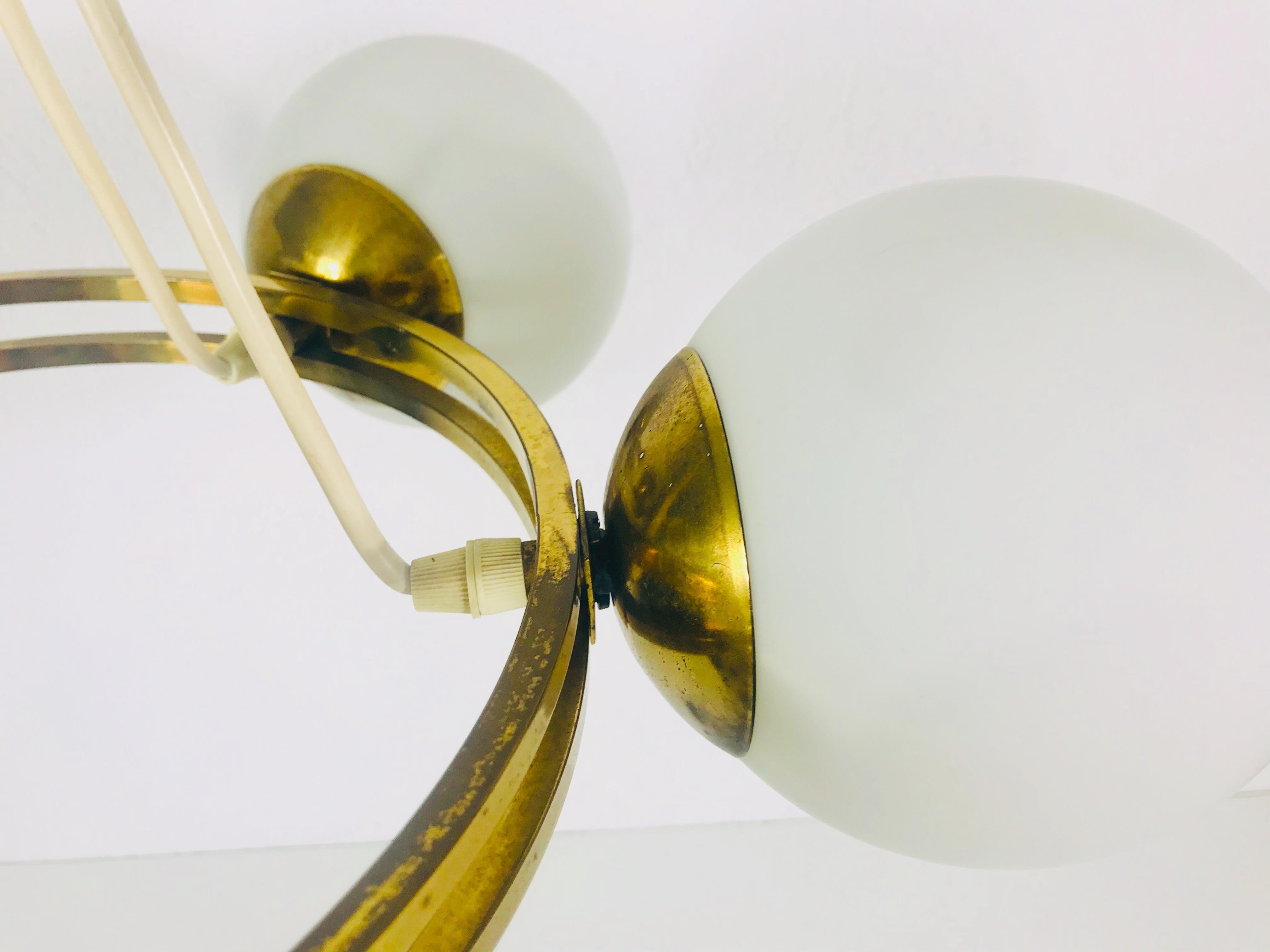 Mid-Century Modern Golden Kaiser 6-Arm Space Age Chandelier, 1960s, Germany For Sale 5