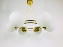 Lampadario a 6 bracci Golden Kaiser di Mid-Century Modern, 1960, Germania