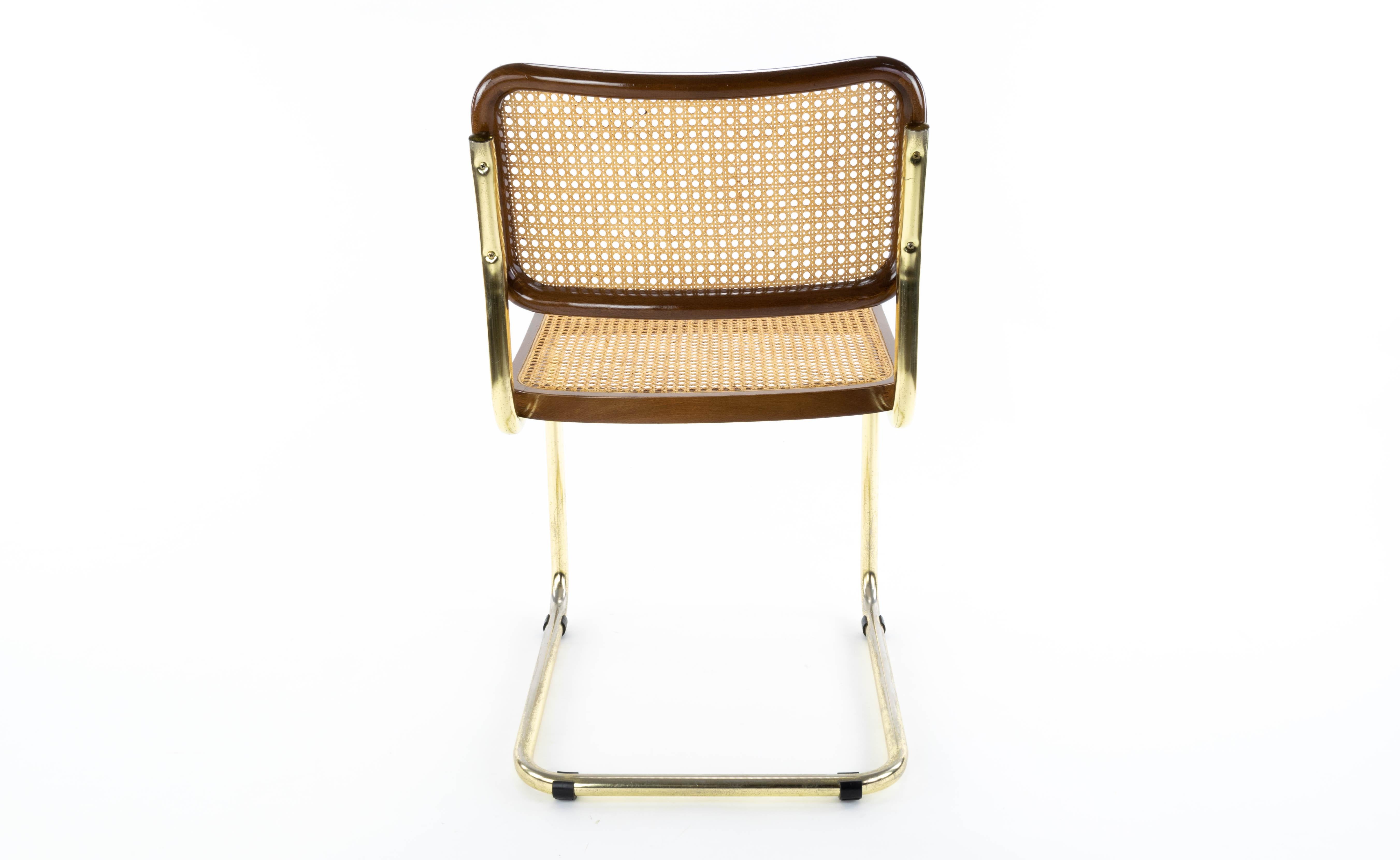 Mid-Century Modern Golden Steel Cesca Chair of Marcel Breuer, Italy, 1970 2