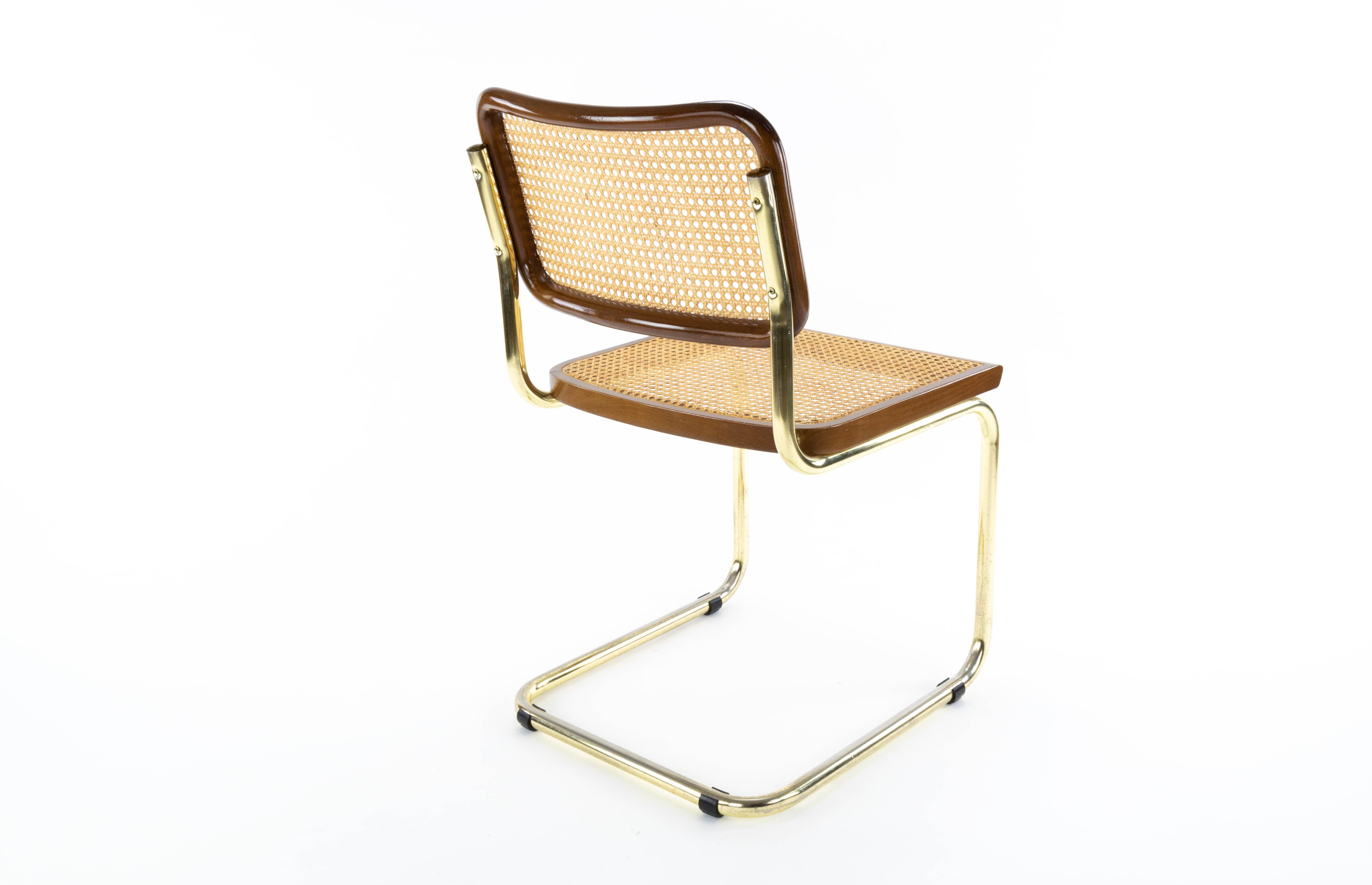 Mid-Century Modern Golden Steel Cesca Chair of Marcel Breuer, Italy, 1970 3