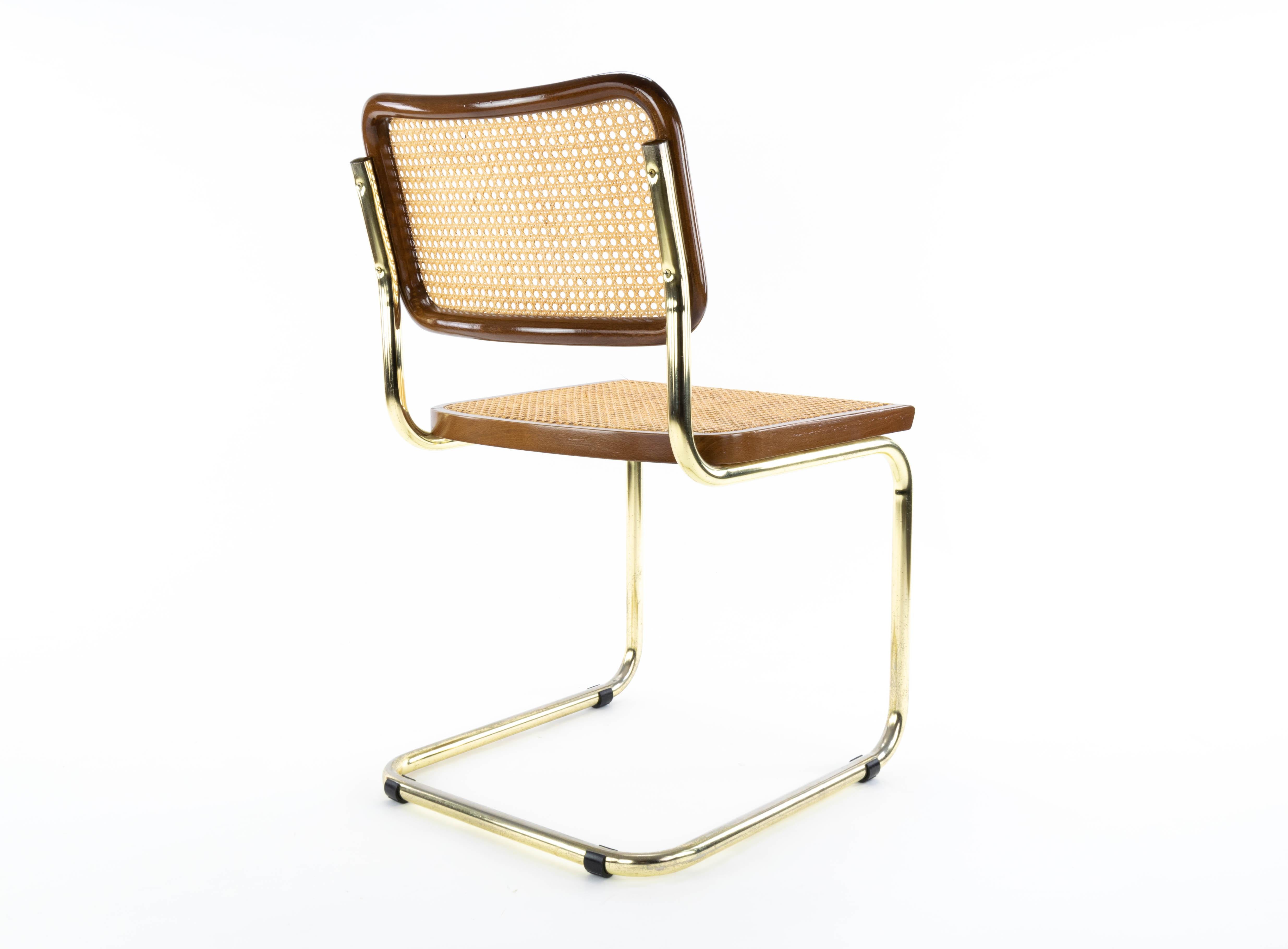 Mid-Century Modern Golden Steel Cesca Chair of Marcel Breuer, Italy, 1970 4