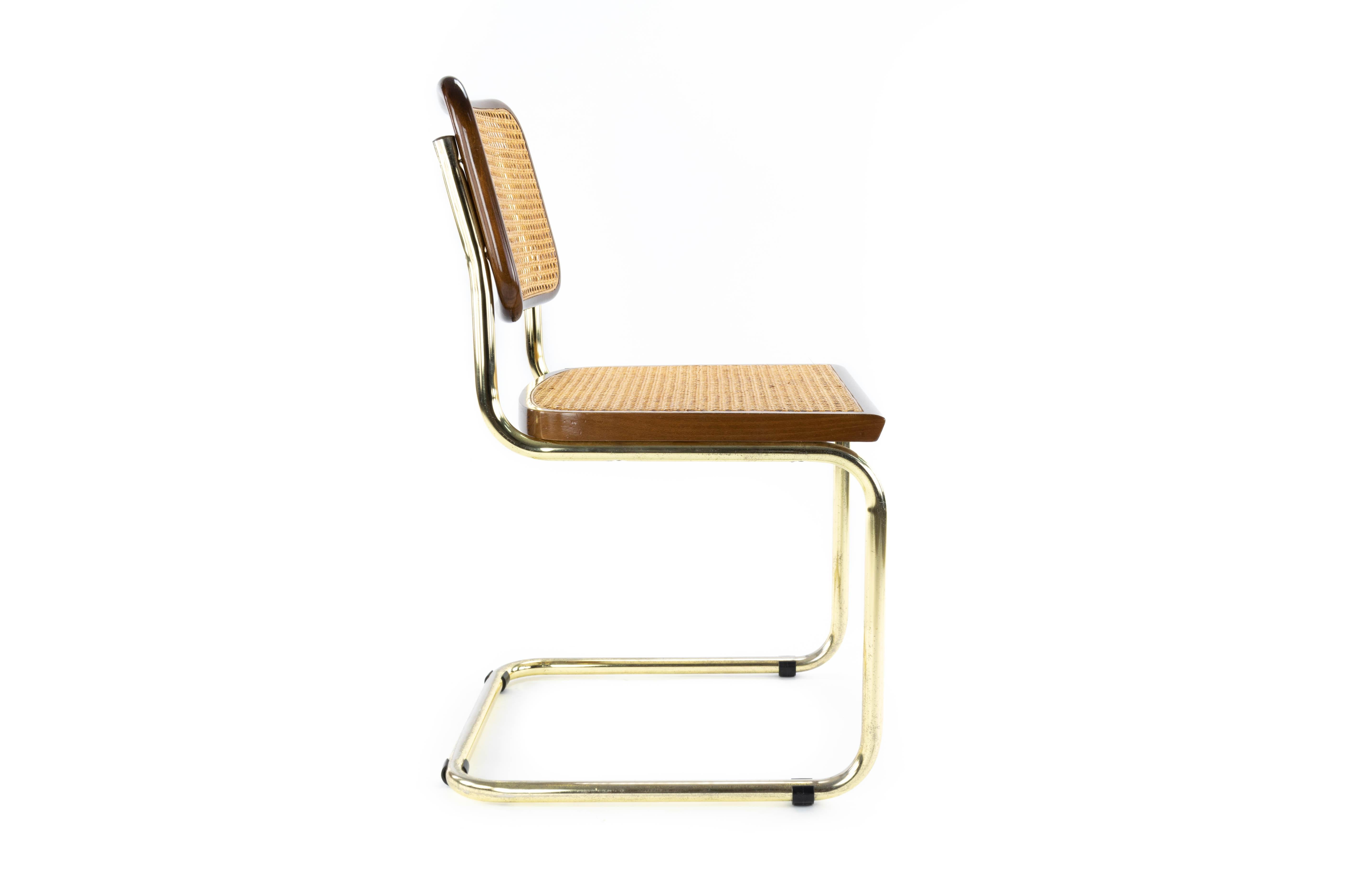 Mid-Century Modern Golden Steel Cesca Chair of Marcel Breuer, Italy, 1970 5