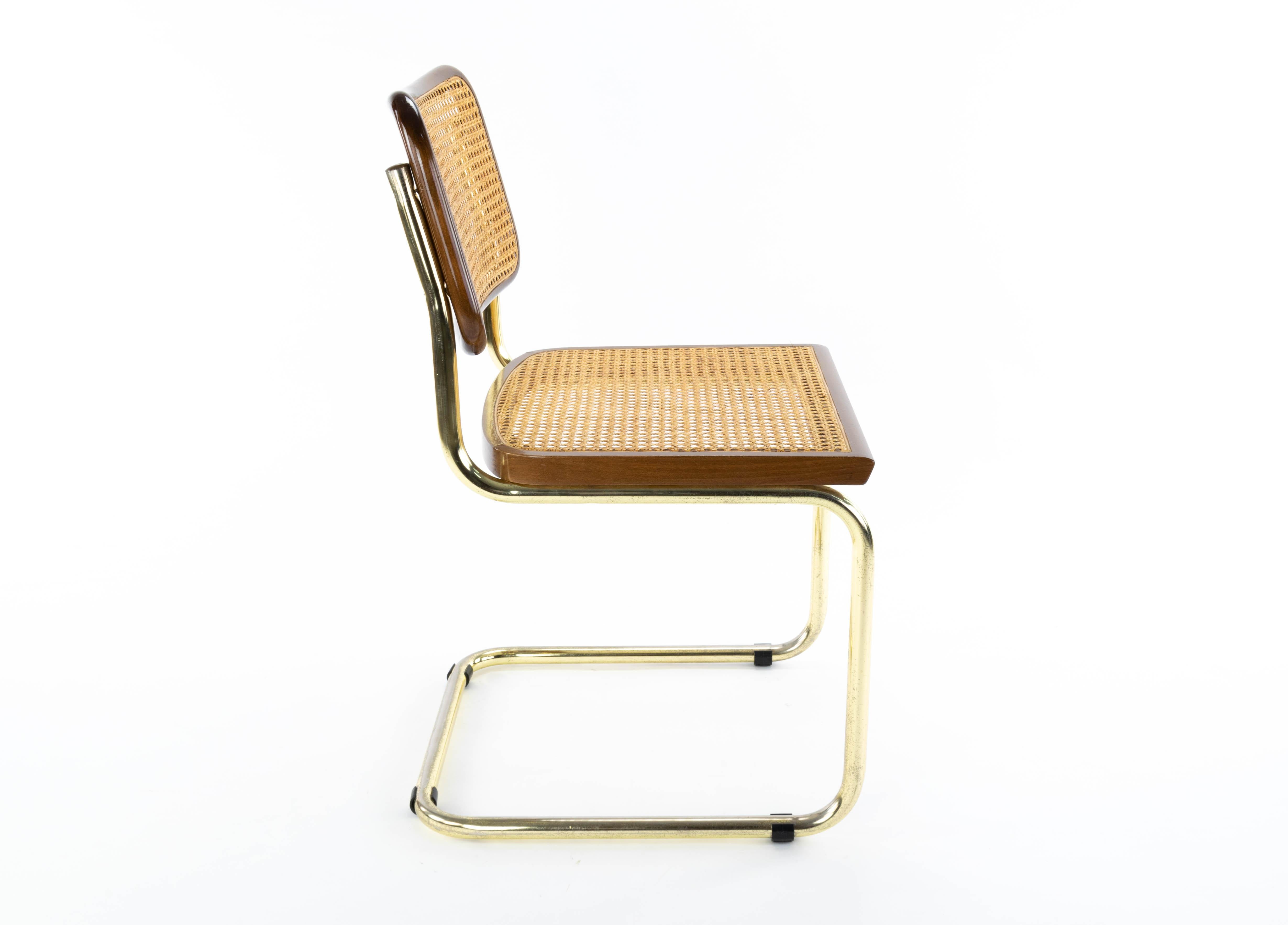 Mid-Century Modern Golden Steel Cesca Chair of Marcel Breuer, Italy, 1970 6