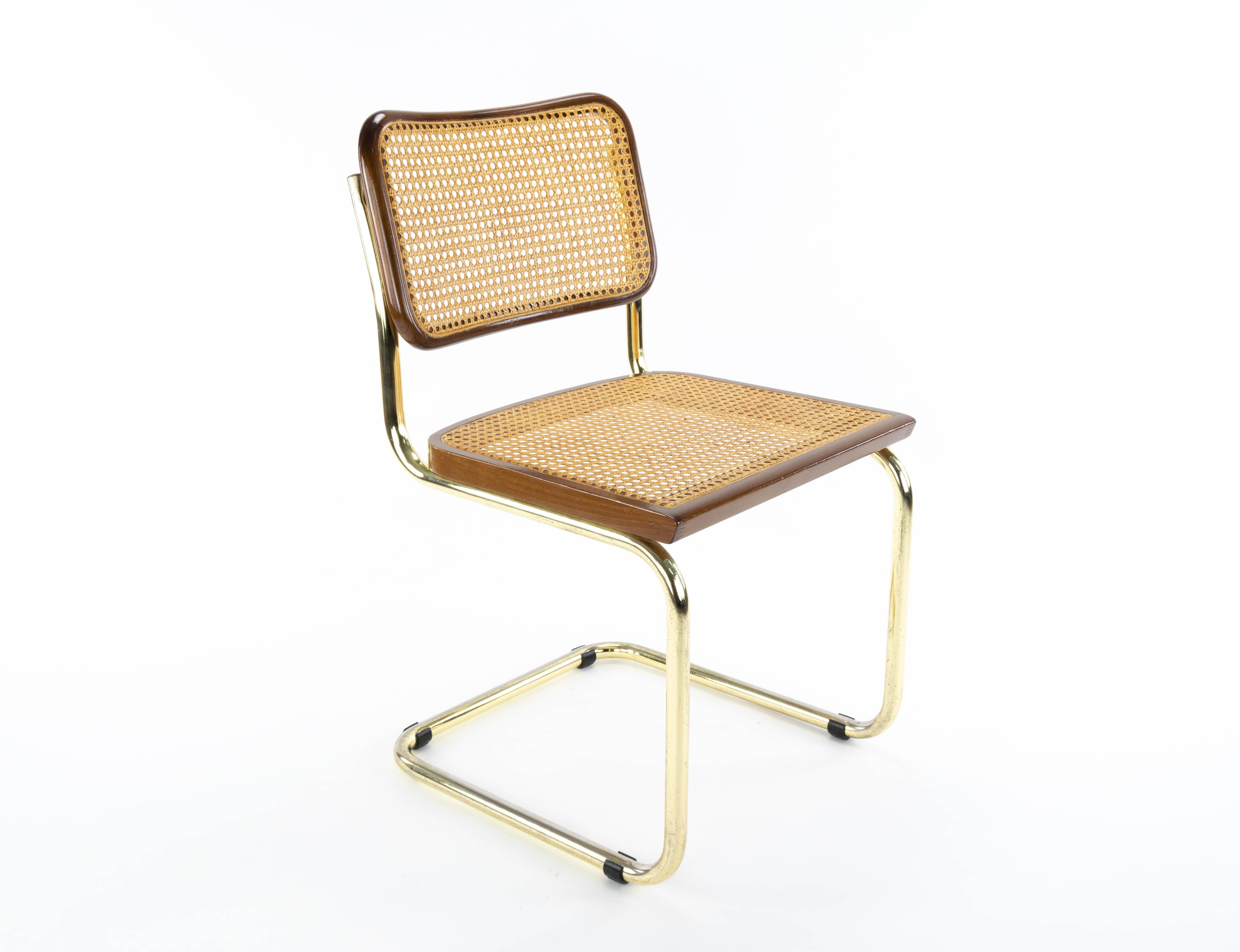 Mid-Century Modern Golden Steel Cesca Chair of Marcel Breuer, Italy, 1970 7
