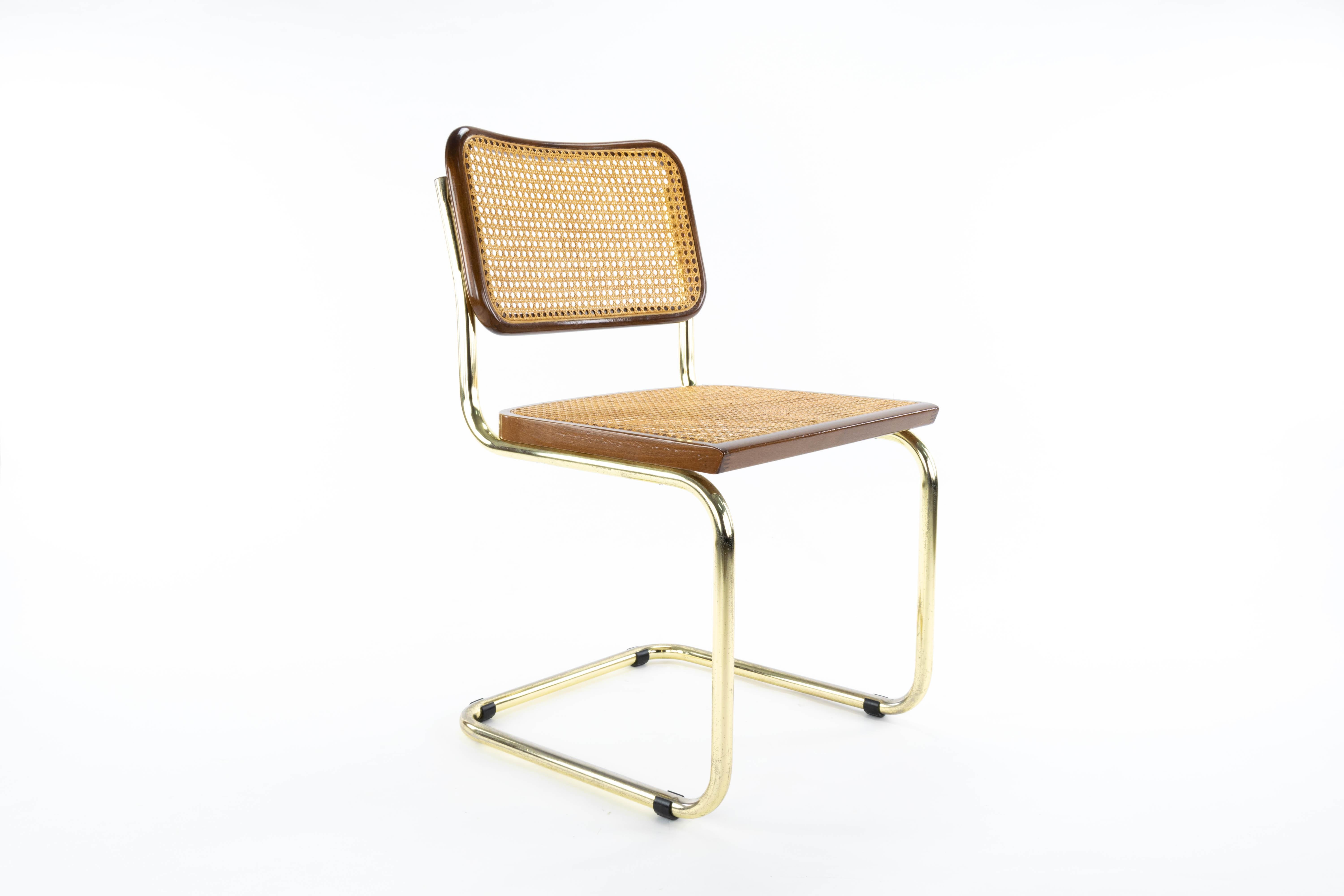 Mid-Century Modern Golden Steel Cesca Chair of Marcel Breuer, Italy, 1970 8