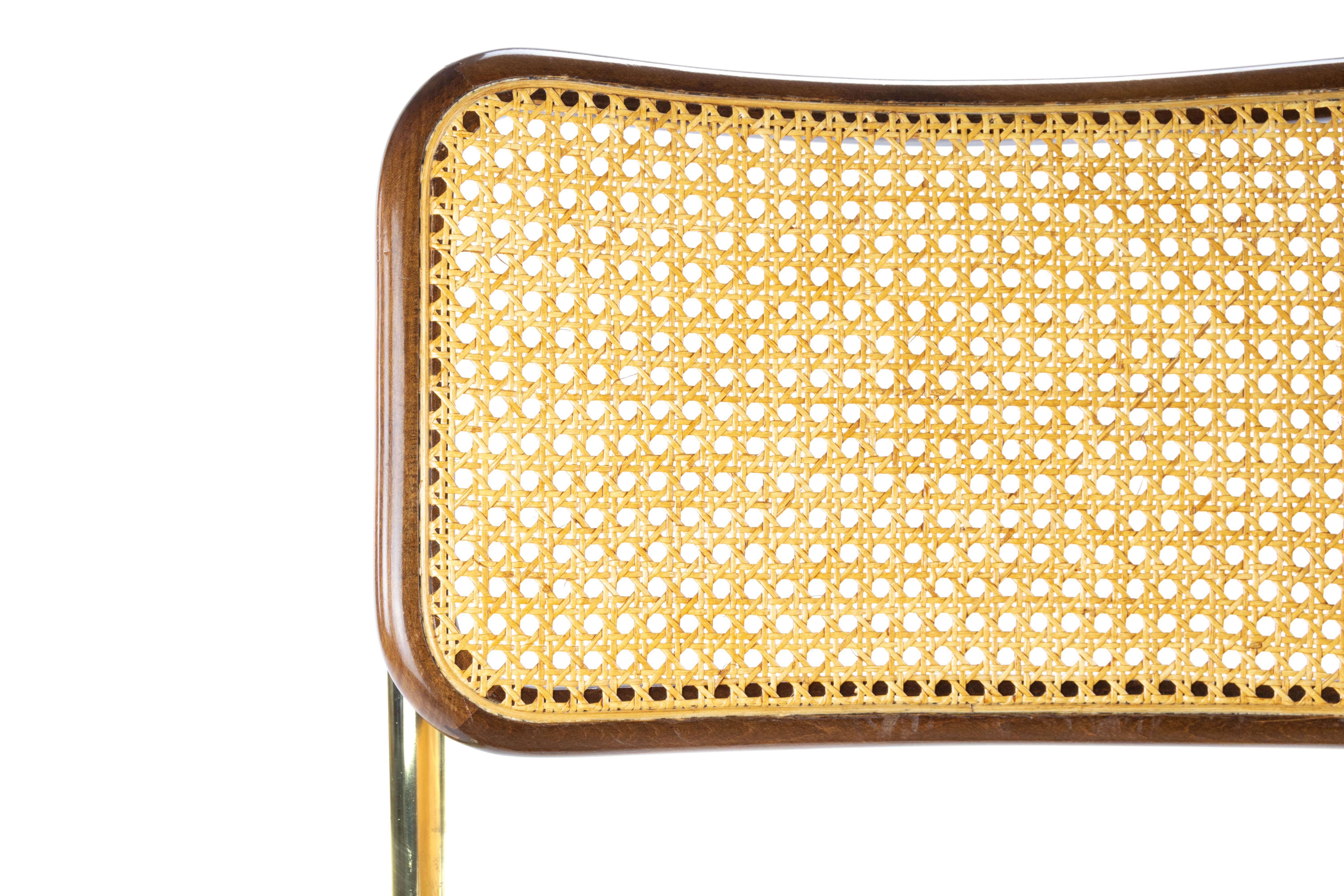 Mid-Century Modern Golden Steel Cesca Chair of Marcel Breuer, Italy, 1970 9