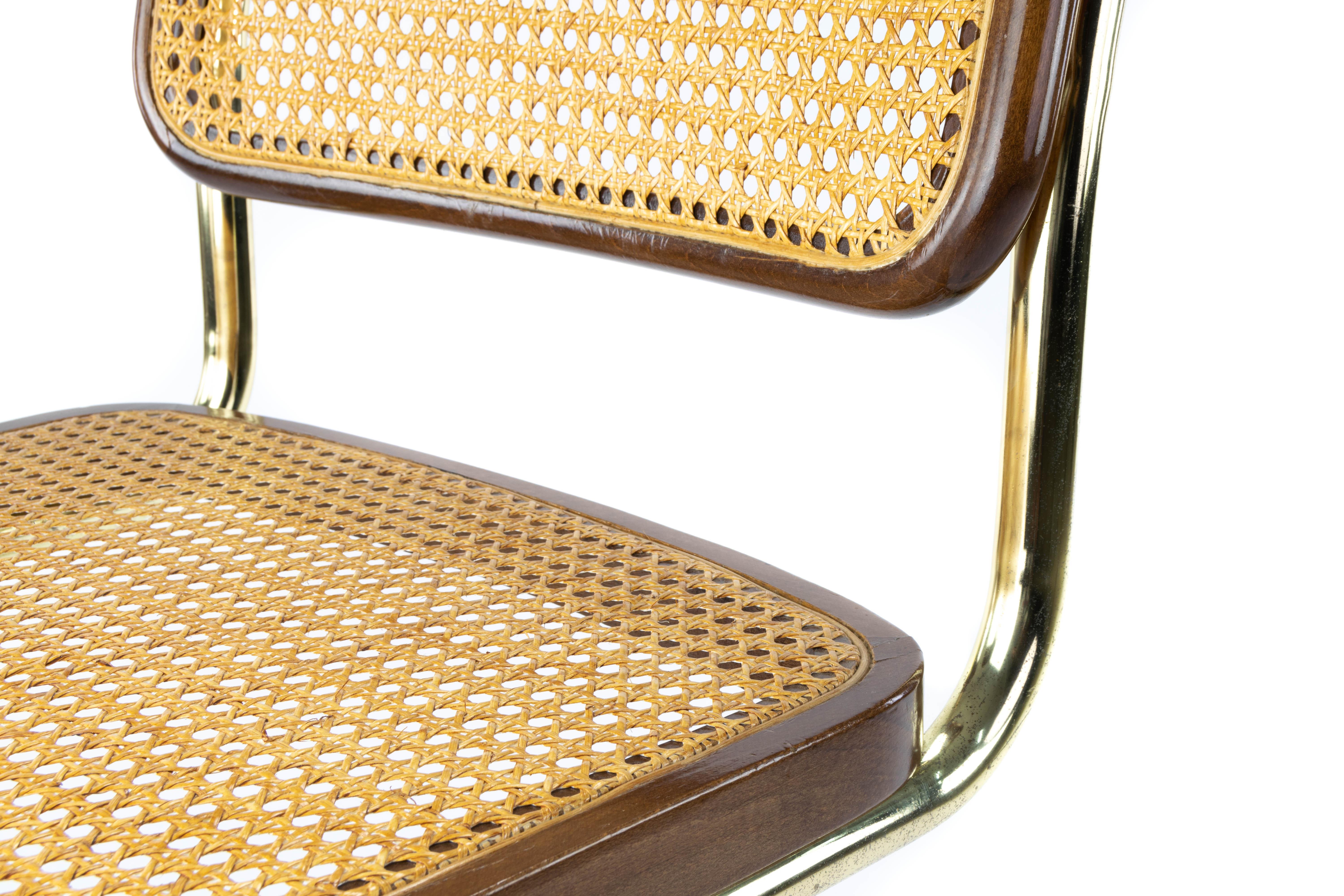 Mid-Century Modern Golden Steel Cesca Chair of Marcel Breuer, Italy, 1970 10