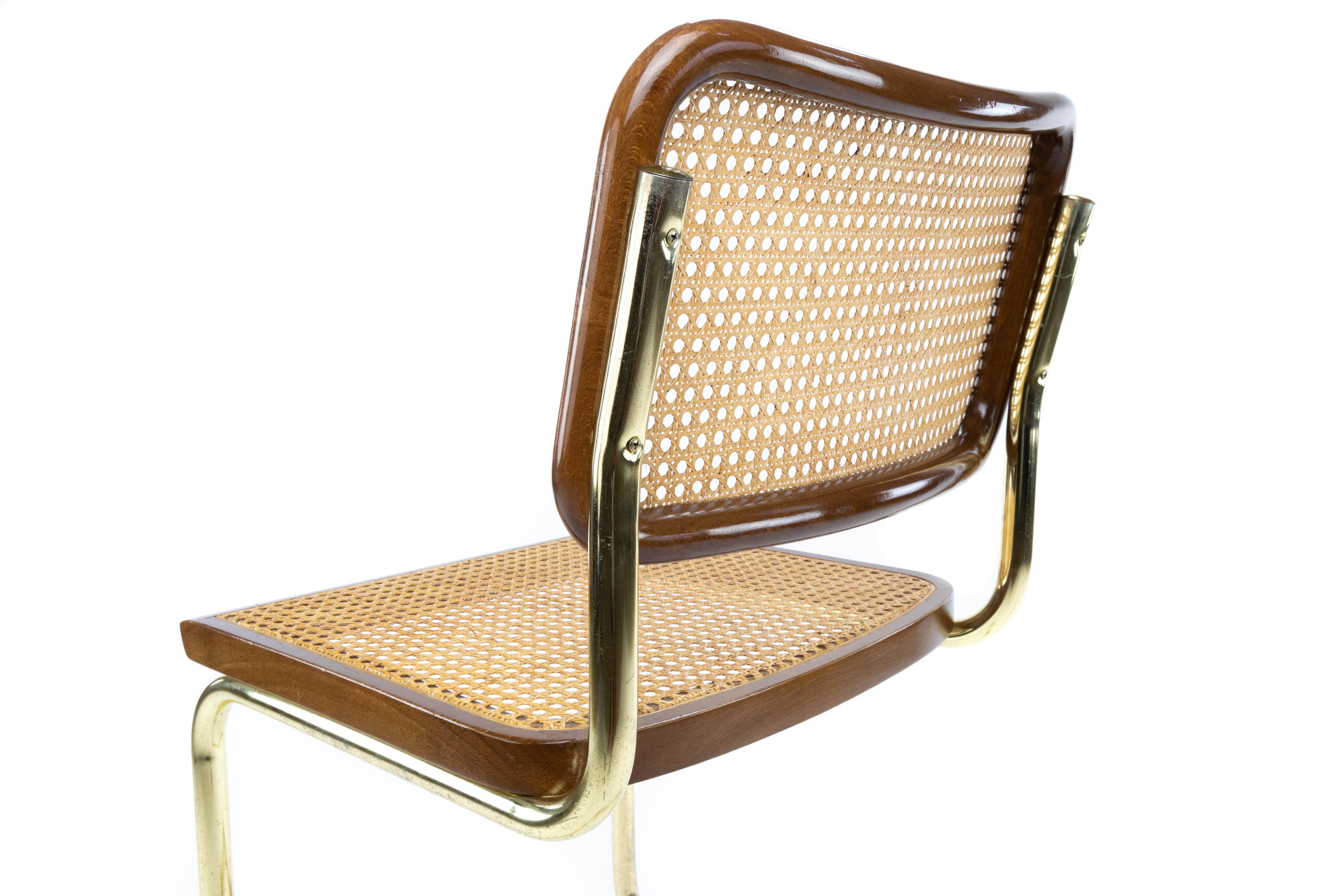 Mid-Century Modern Golden Steel Cesca Chair of Marcel Breuer, Italy, 1970 11