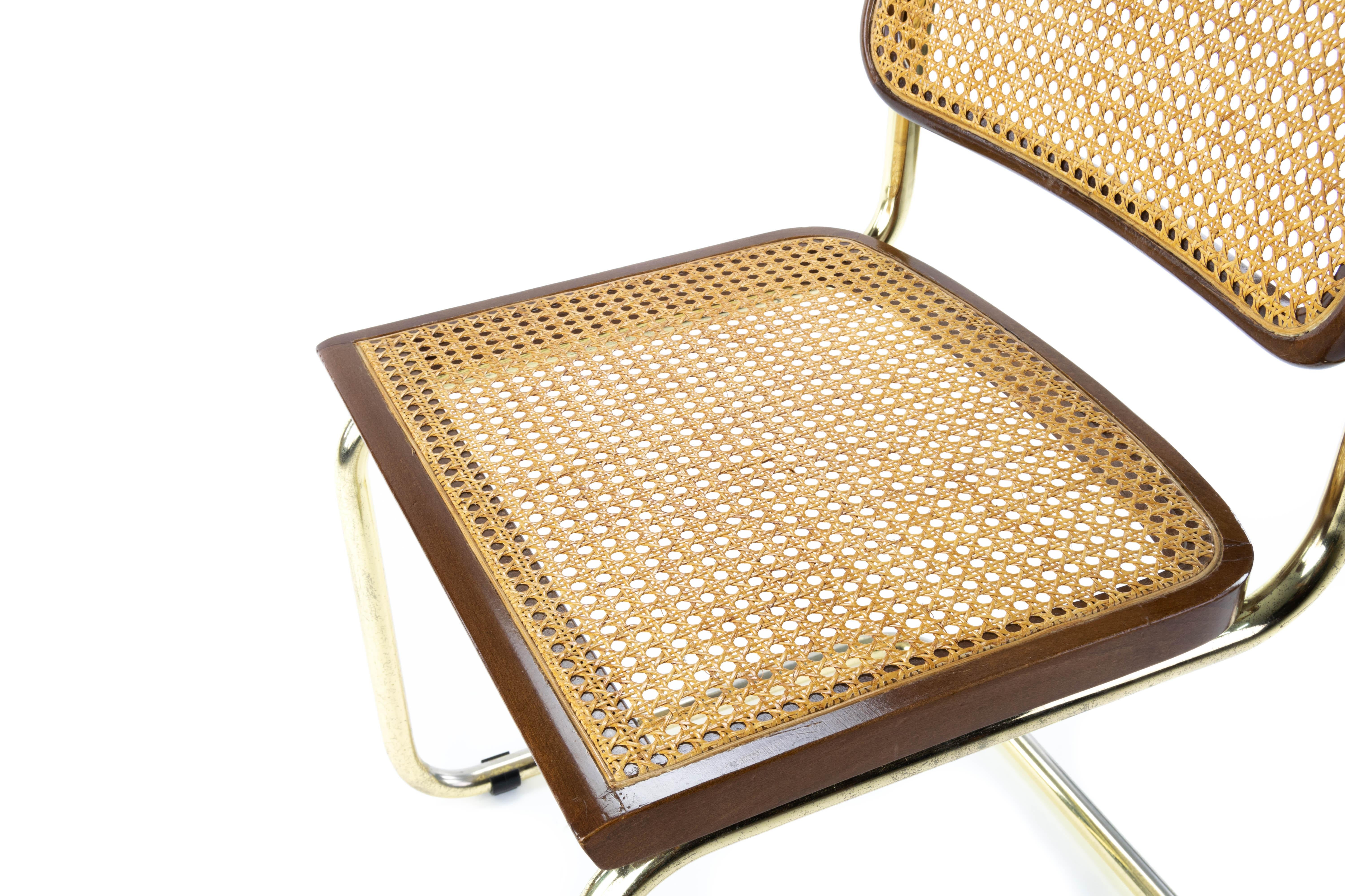 Mid-Century Modern Golden Steel Cesca Chair of Marcel Breuer, Italy, 1970 12