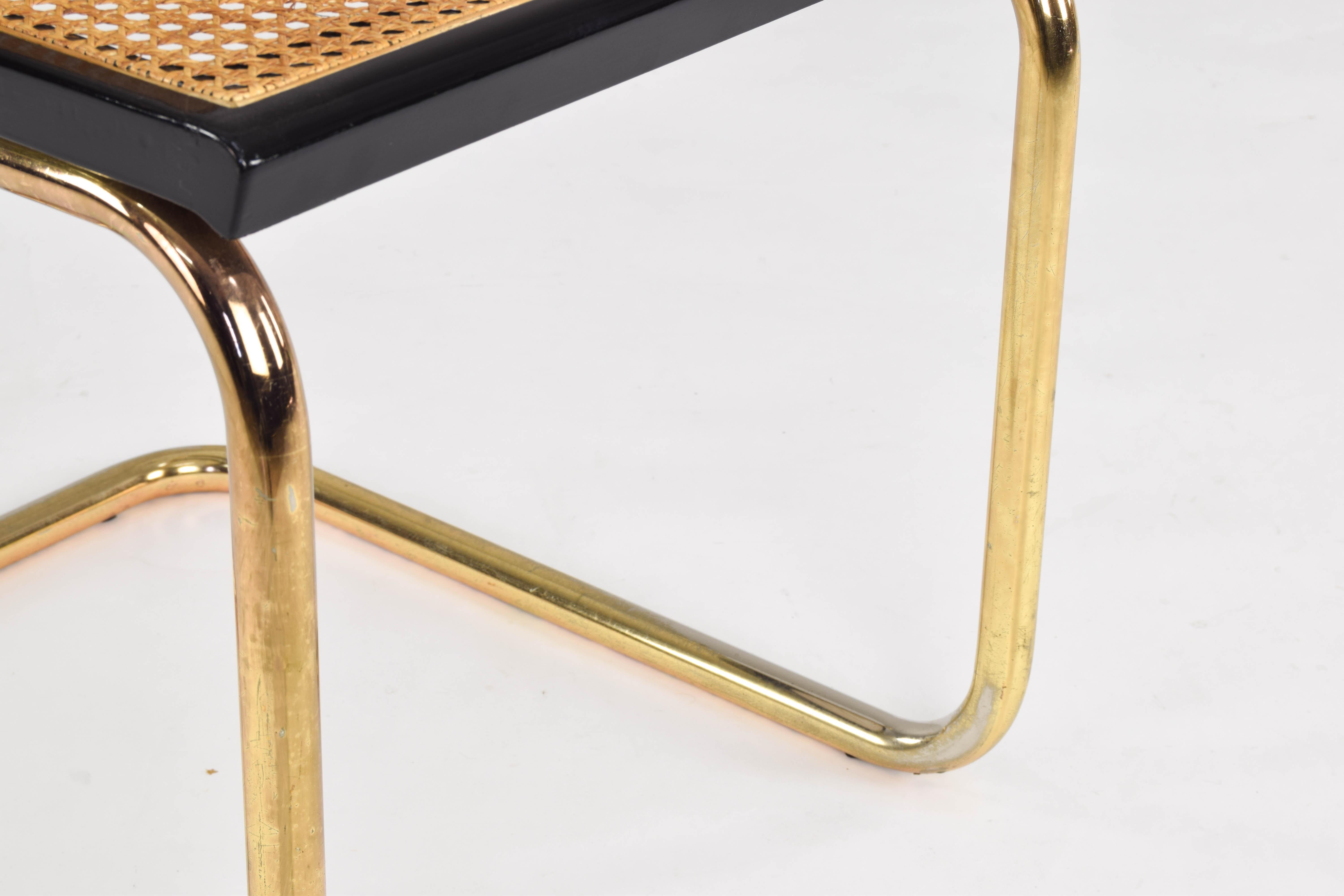 Mid-Century Modern Golden Steel Cesca Chairs of Marcel Breuer, Italy, 1970 8