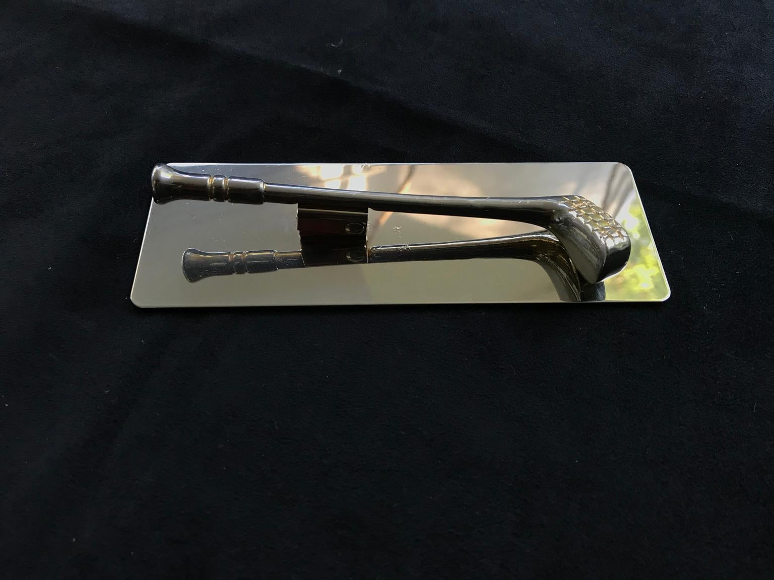 Mid-Century Modern desk accessory golf silver paperweight by Maison Lancel,  France, 1960s.
In an excellent condition.
