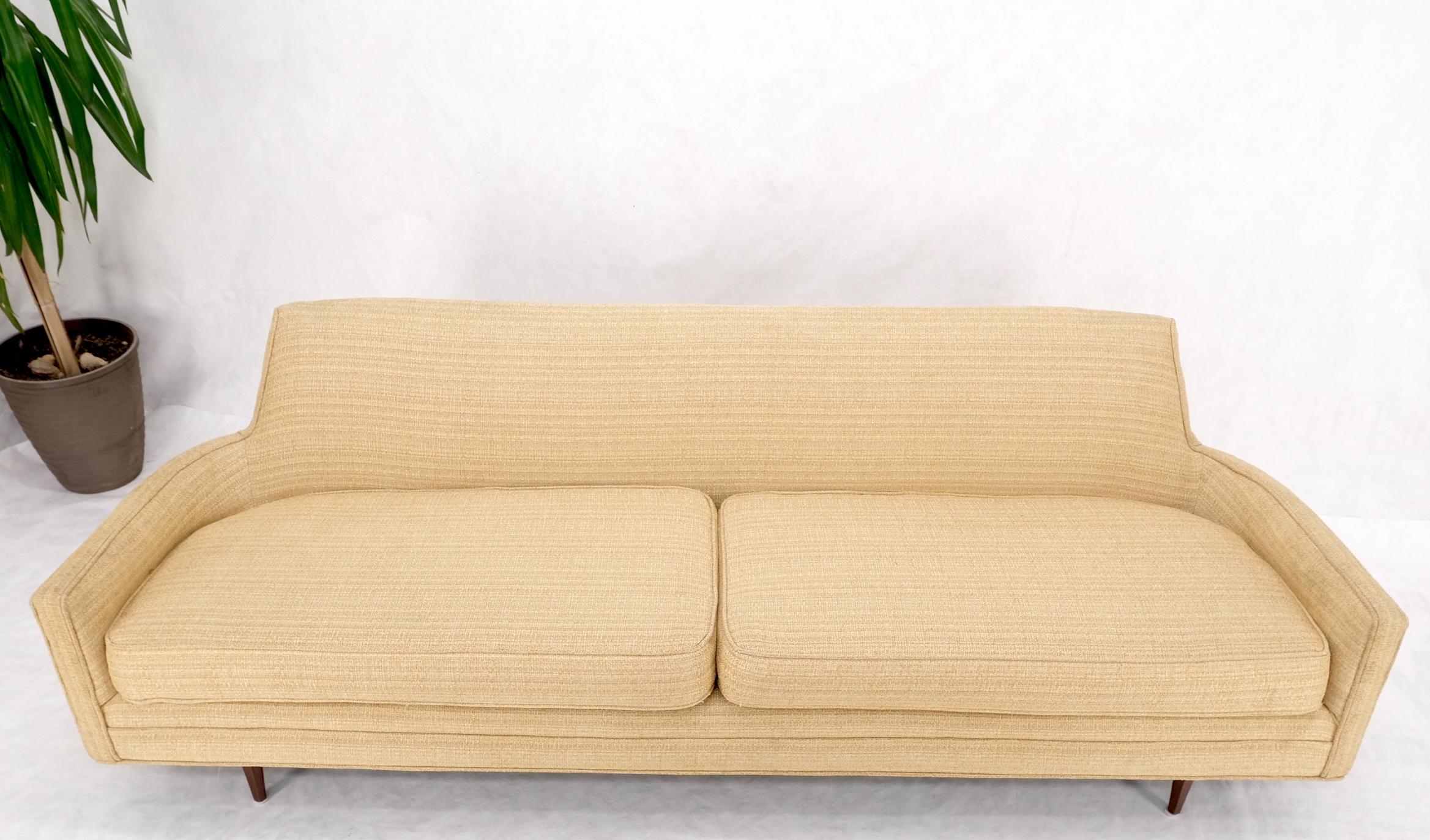 Mid-Century Modern Gondola Style Sofa Pearsall Attributed Oatmeal Upholstery For Sale 12