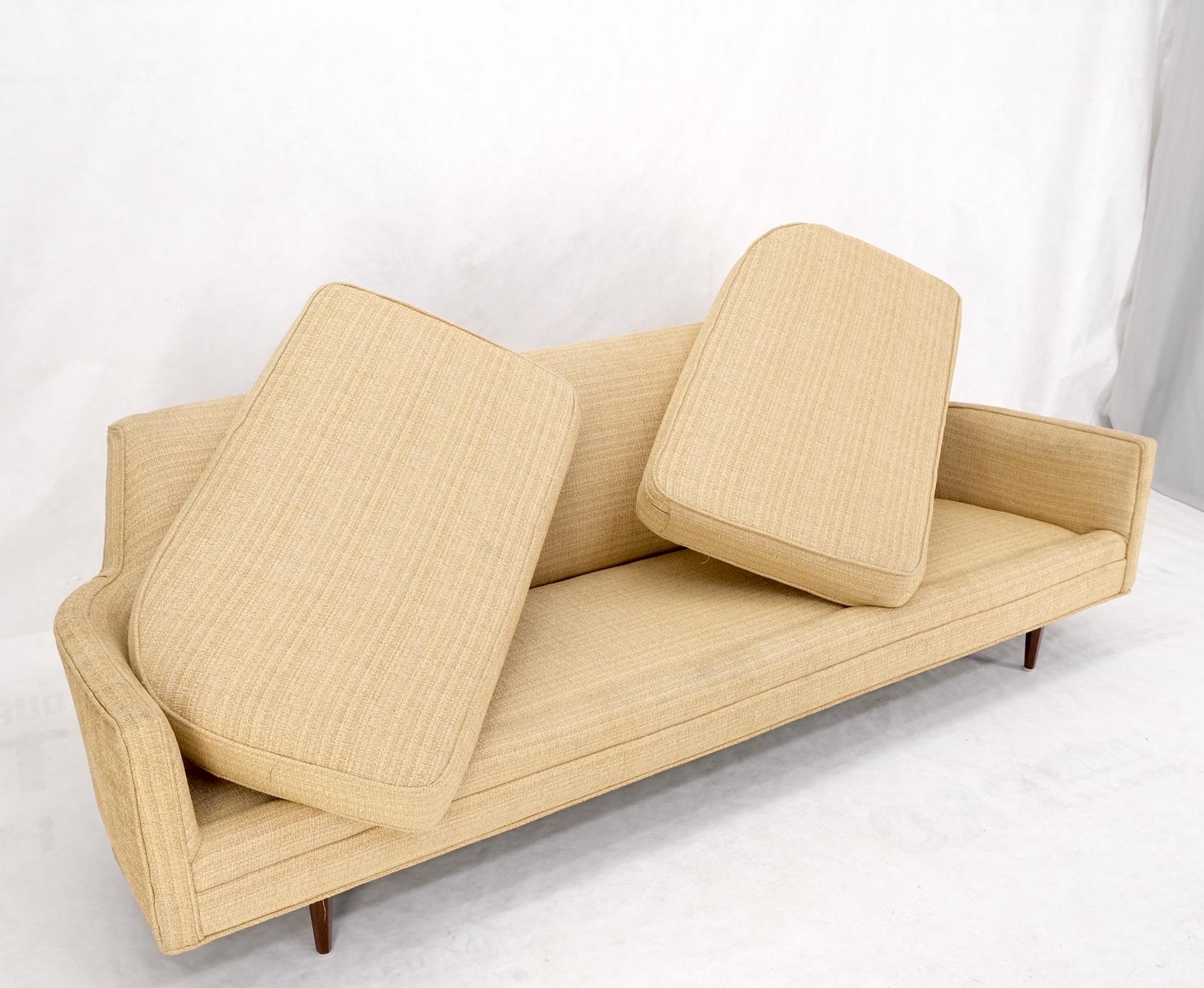 Mid-Century Modern Gondola Style Sofa Pearsall Attributed Oatmeal Upholstery For Sale 13