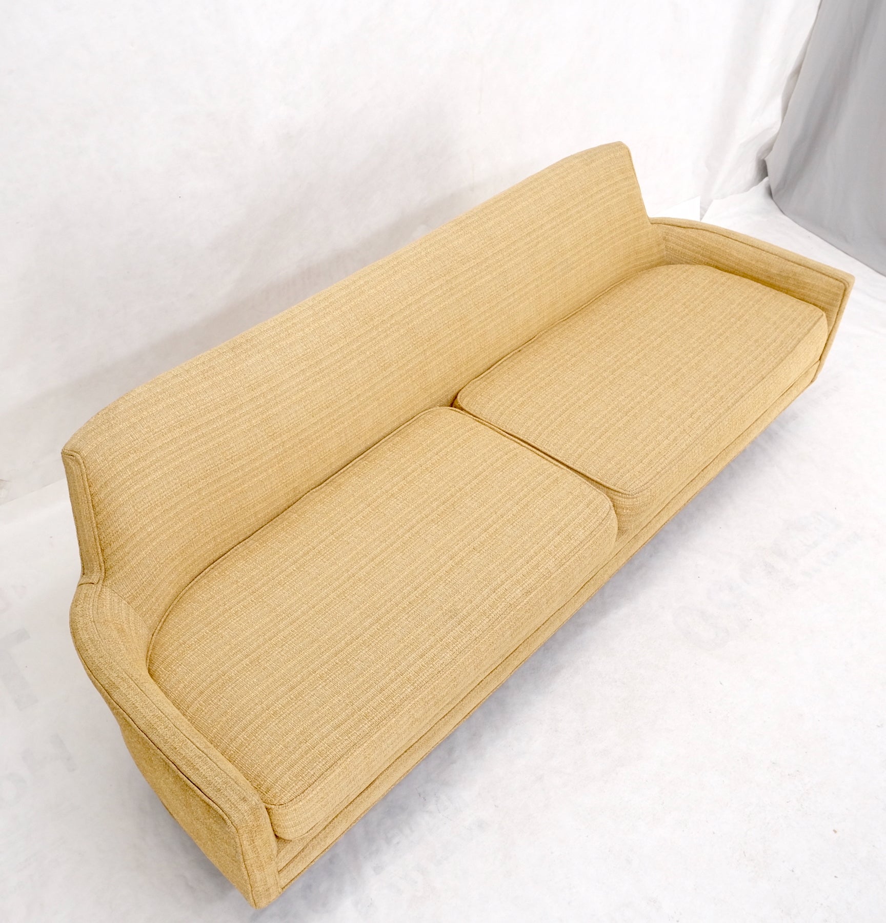 Mid-Century Modern Gondola style sofa pearsall attributed oatmeal upholstery.