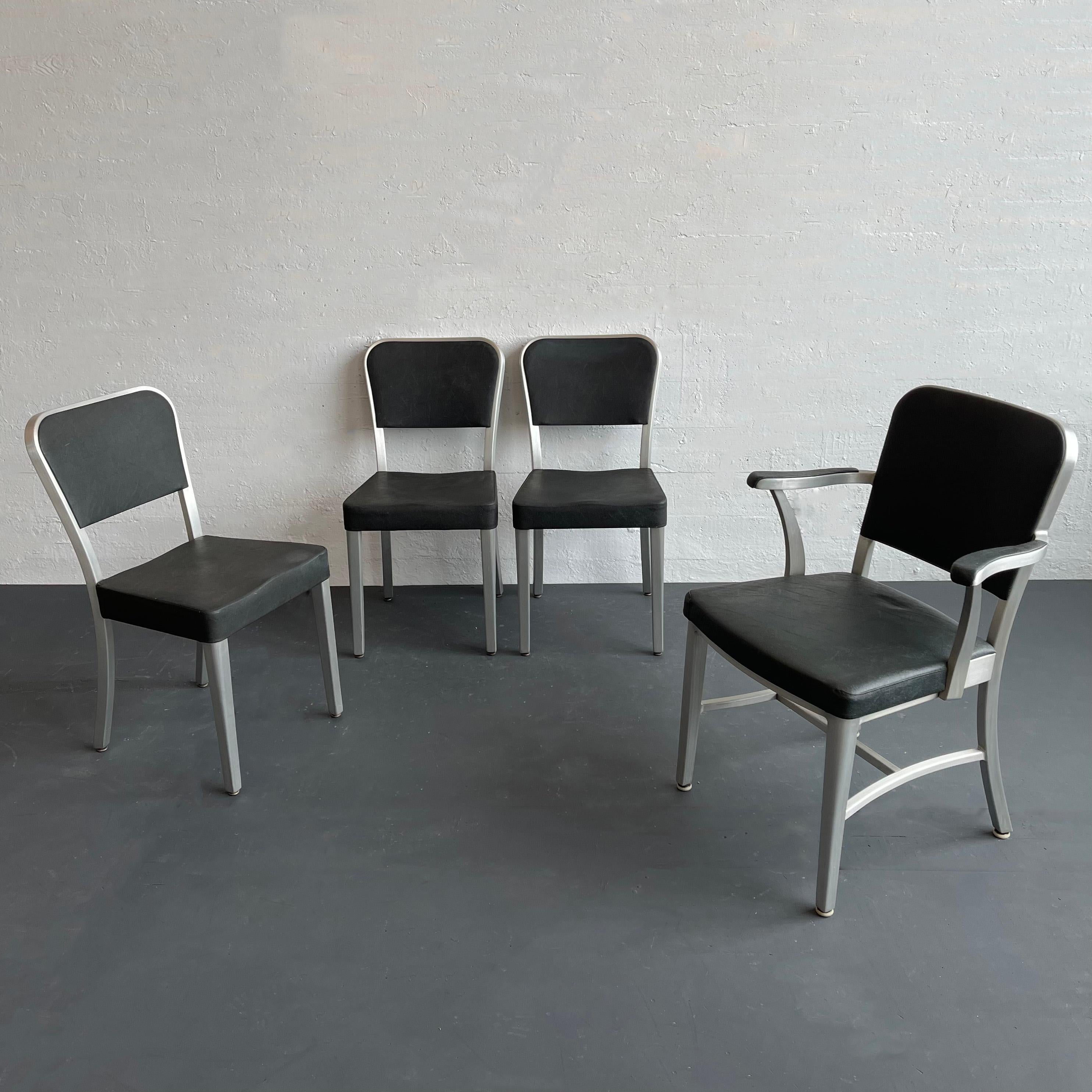 Industriel Mid-Century Modern Goodform Aluminum Dining Chair Set en vente