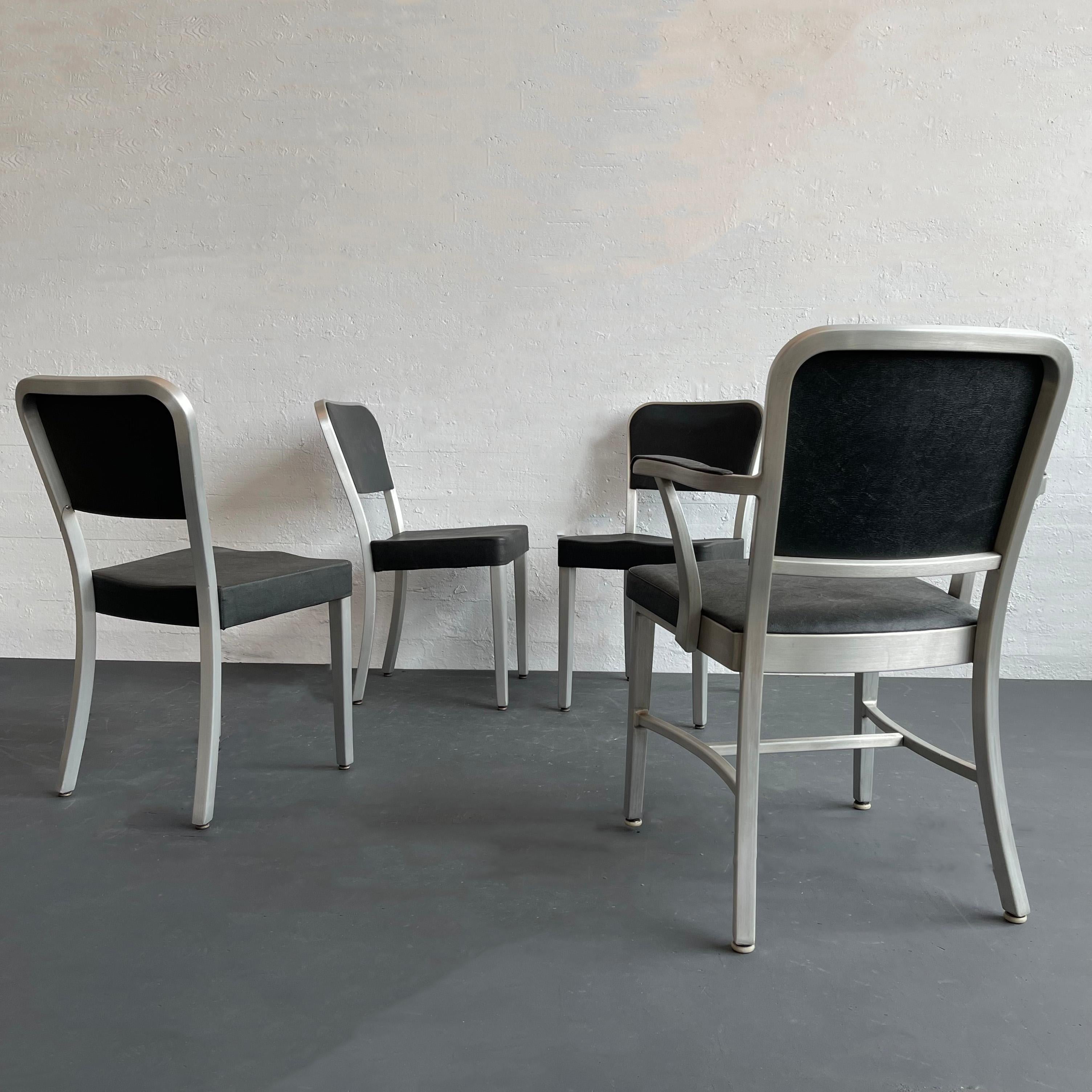 Américain Mid-Century Modern Goodform Aluminum Dining Chair Set en vente