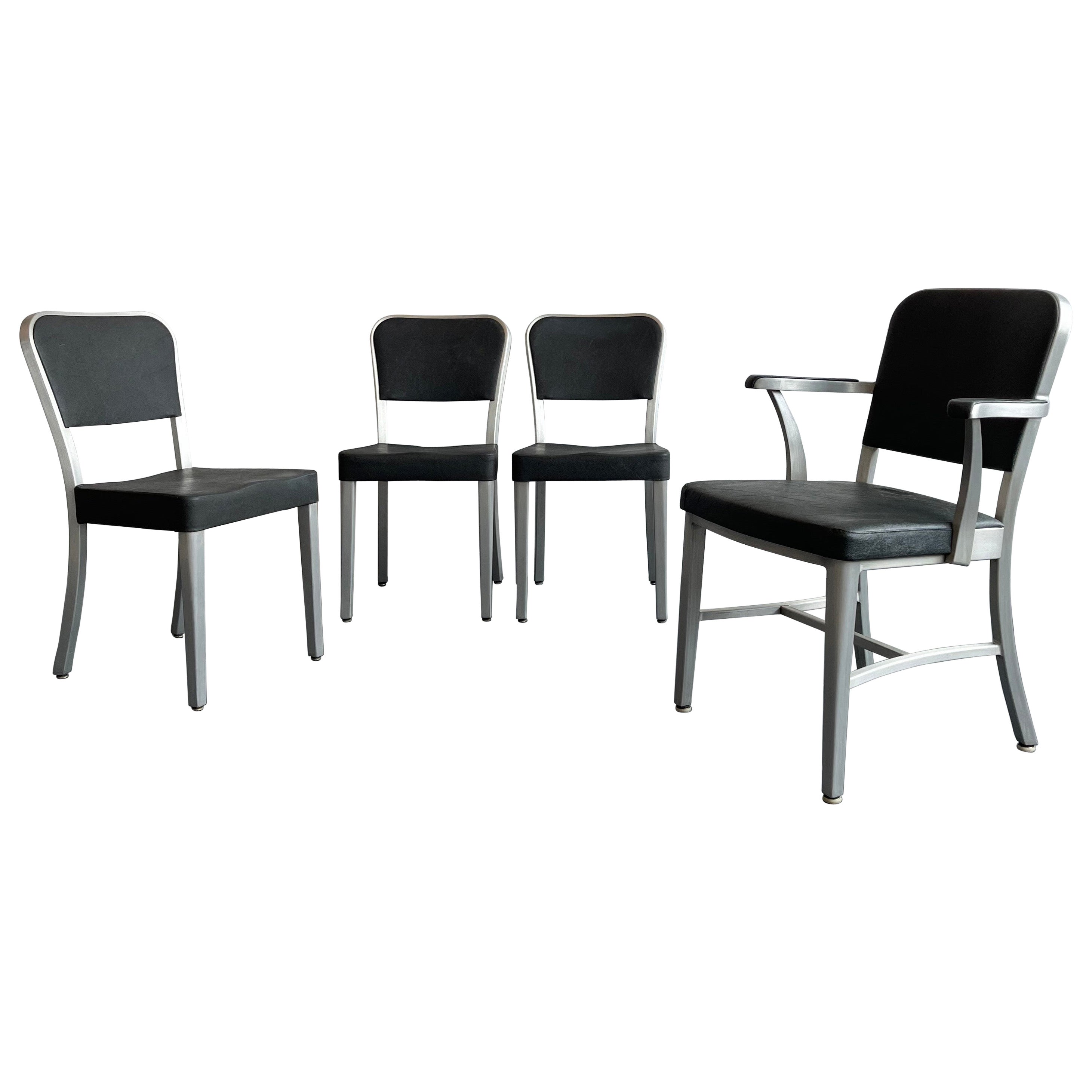 Mid-Century Modern Goodform Aluminum Dining Chair Set