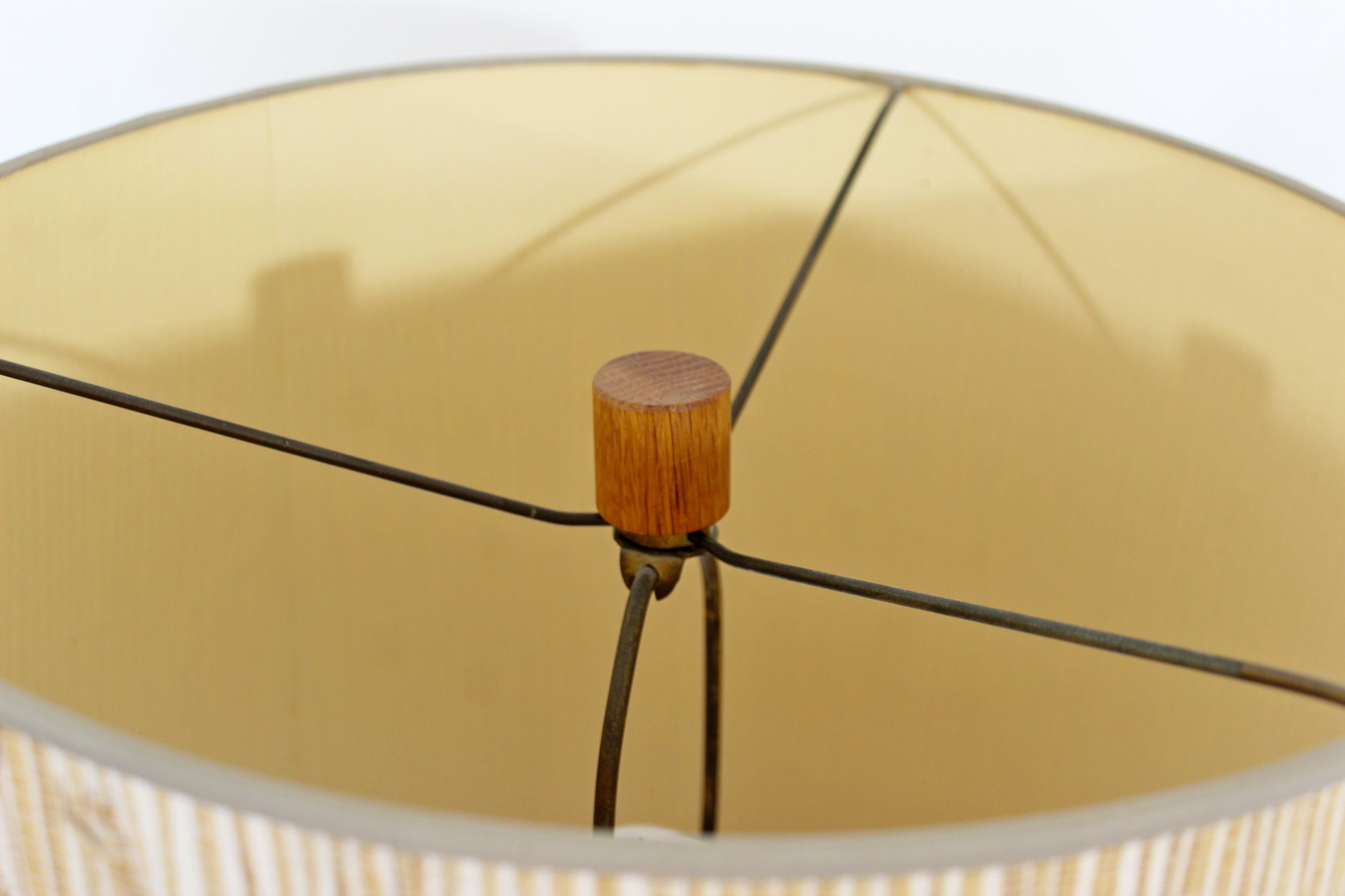 American Mid-Century Modern Gordon & Jane Martz Coral Tile & Teak Floor Lamp Table, 1960s