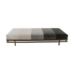Mid-Century Modern Gradient Grey Upholstered Daybed