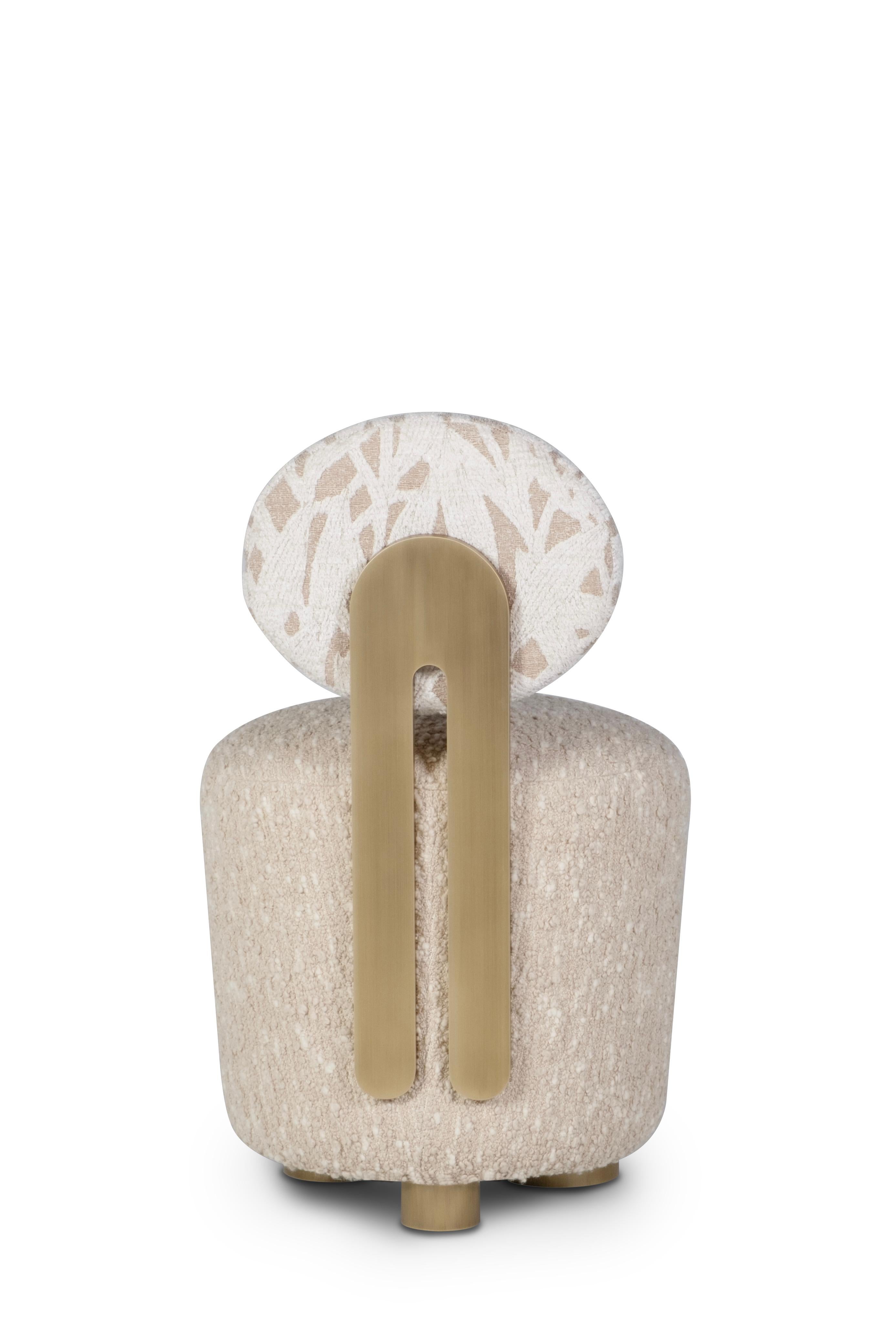 Portoghese Poltrone moderne di metà secolo, girevoli, ottone, Dedar Jacquard, Greenapple in vendita