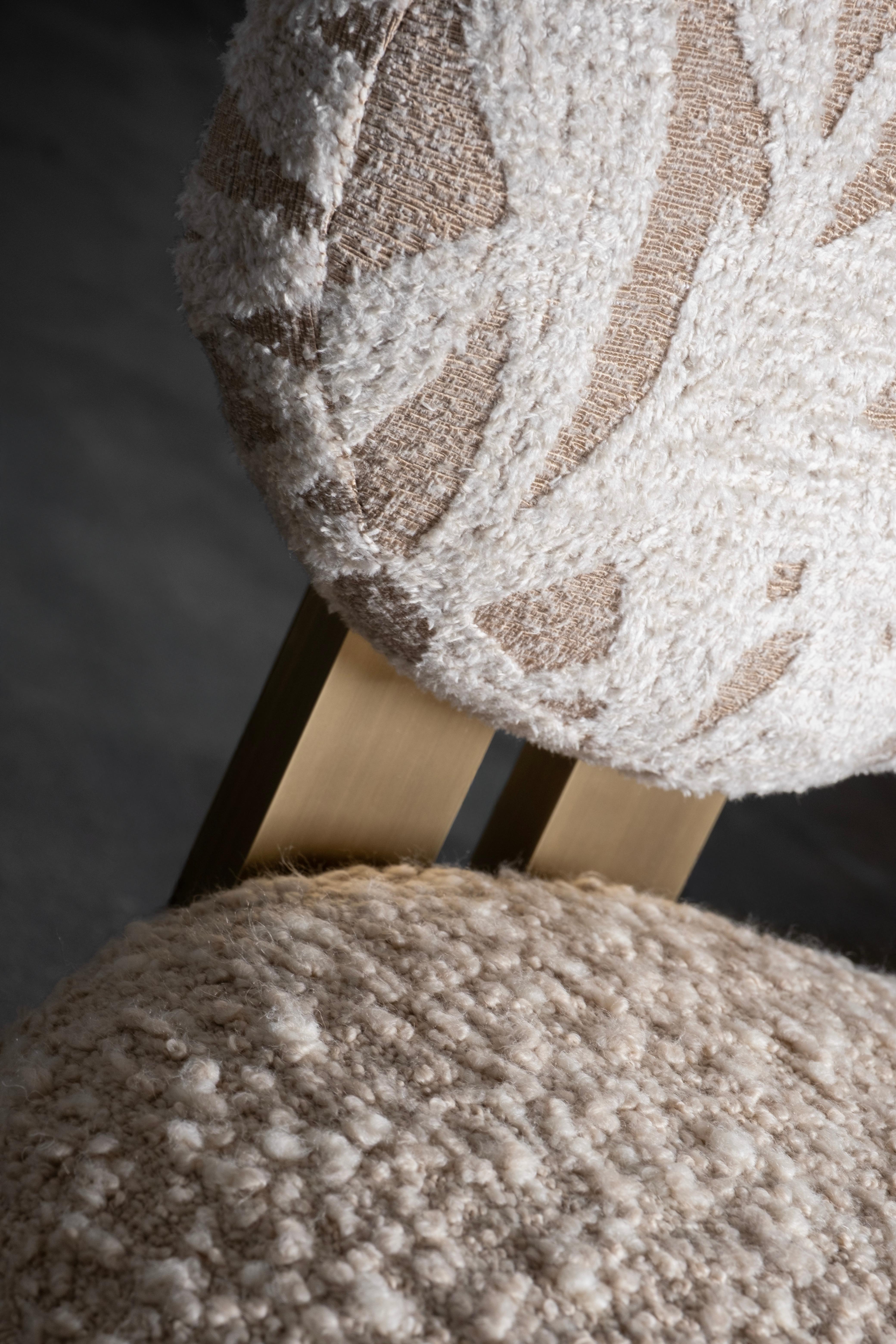 Poltrone moderne di metà secolo, girevoli, ottone, Dedar Jacquard, Greenapple in vendita 10