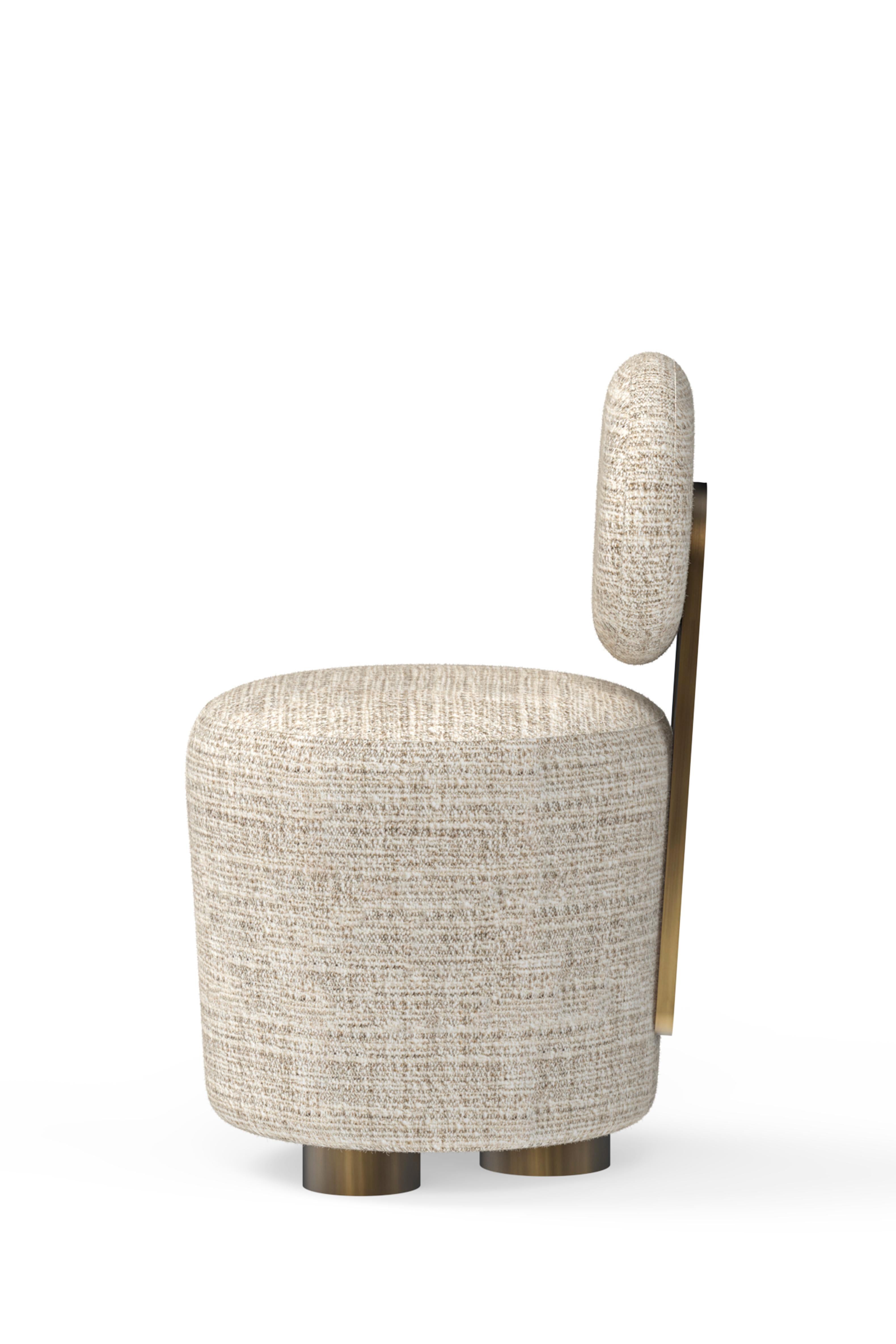 Contemporary Mid-Century Modern Grand Chairs, Swivel, Brass, DEDAR Jacquard, Greenapple For Sale