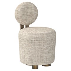 Mid-Century Modern Grand Chairs, Swivel, Brass, DEDAR Jacquard, Greenapple