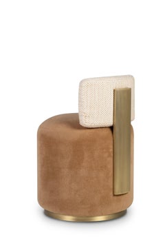 Mid-Century Modern Grand Chairs, drehbar, Messing, DEDAR Wolle, Handmade Greenapple