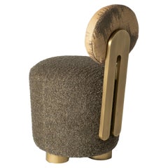Mid-Century Modern Grand Chairs, Swivel, Brass, DEDAR Wool, Handmade Greenapple