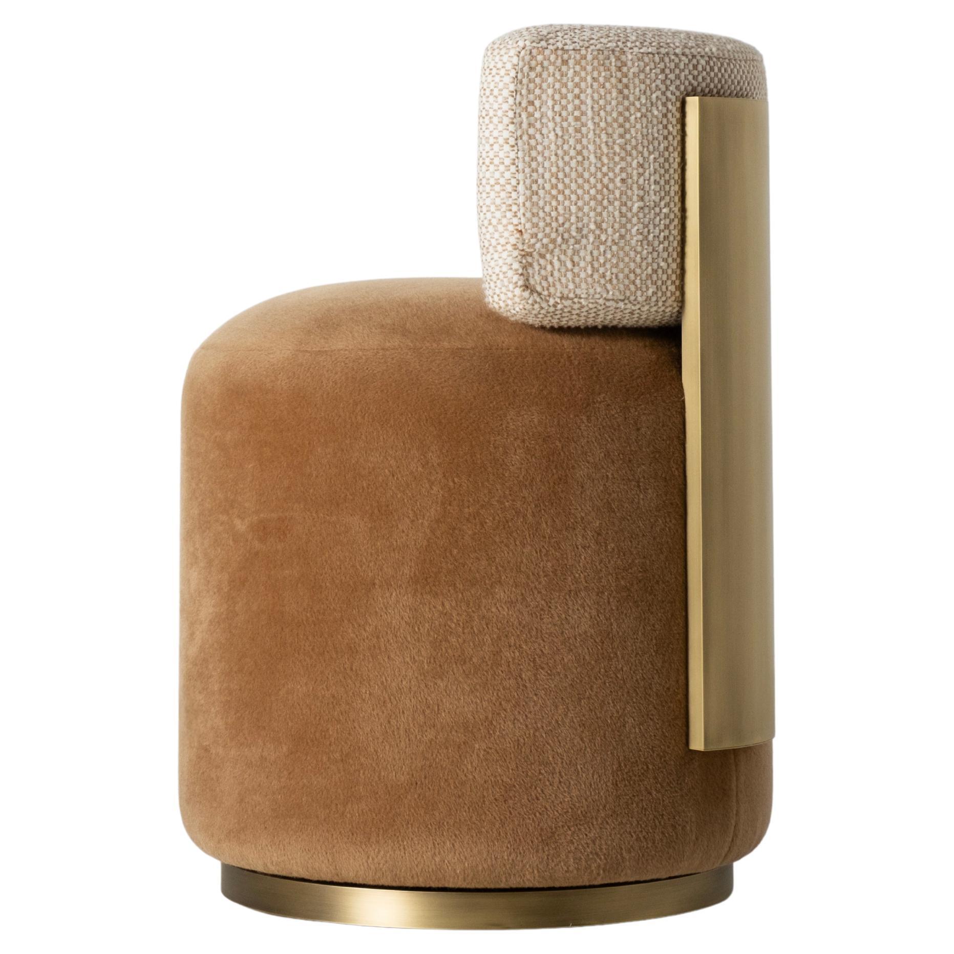 Mid-Century Modern Grand Chairs, Swivel, Brass, DEDAR Wool, Handmade Greenapple